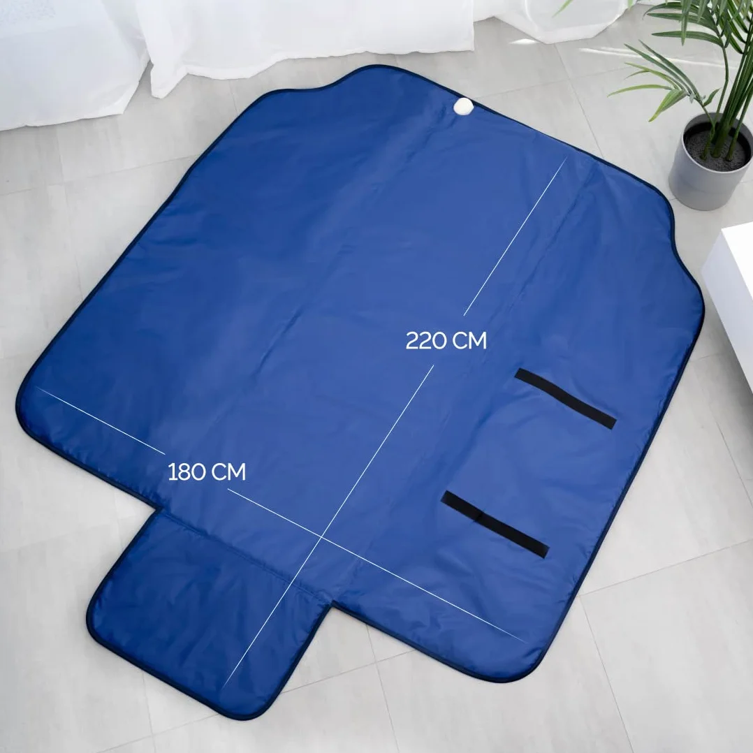 Infrasauna koc do sauny na podczerwień 180 x 220 cm 2-strefowy pilot zdalnego sterowania przenośny SPA