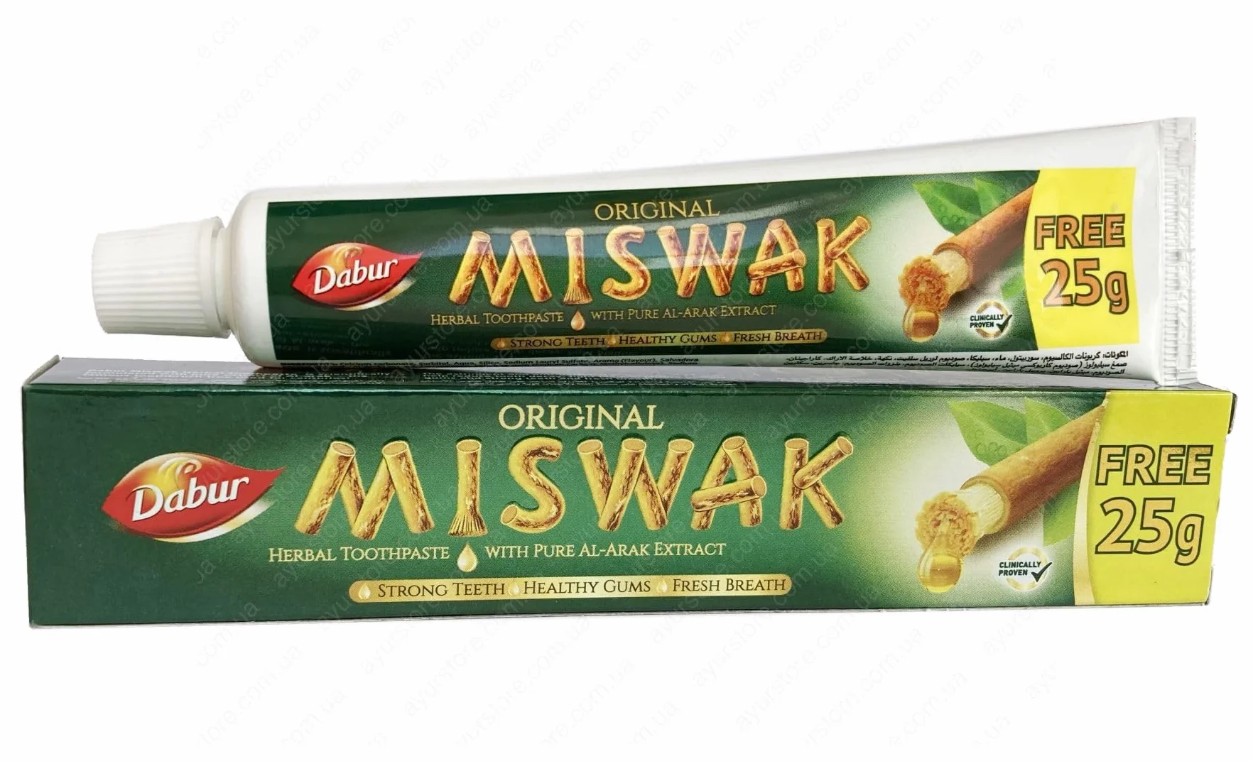 Pasta do zębów MESWAK DABUR zestaw 2x75g bez smaku