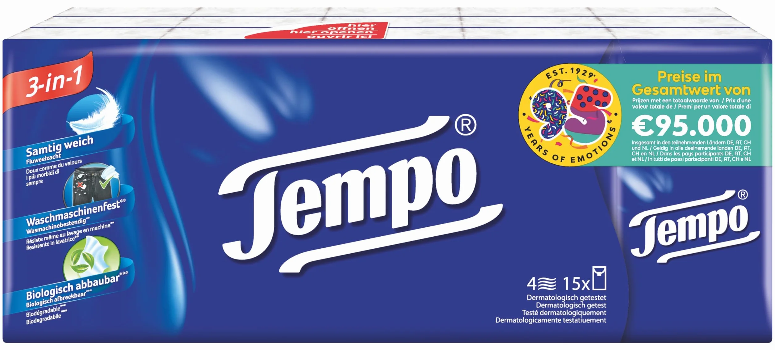 Tempo Oryginalne chusteczki higieniczne Megapack 20 opakowań