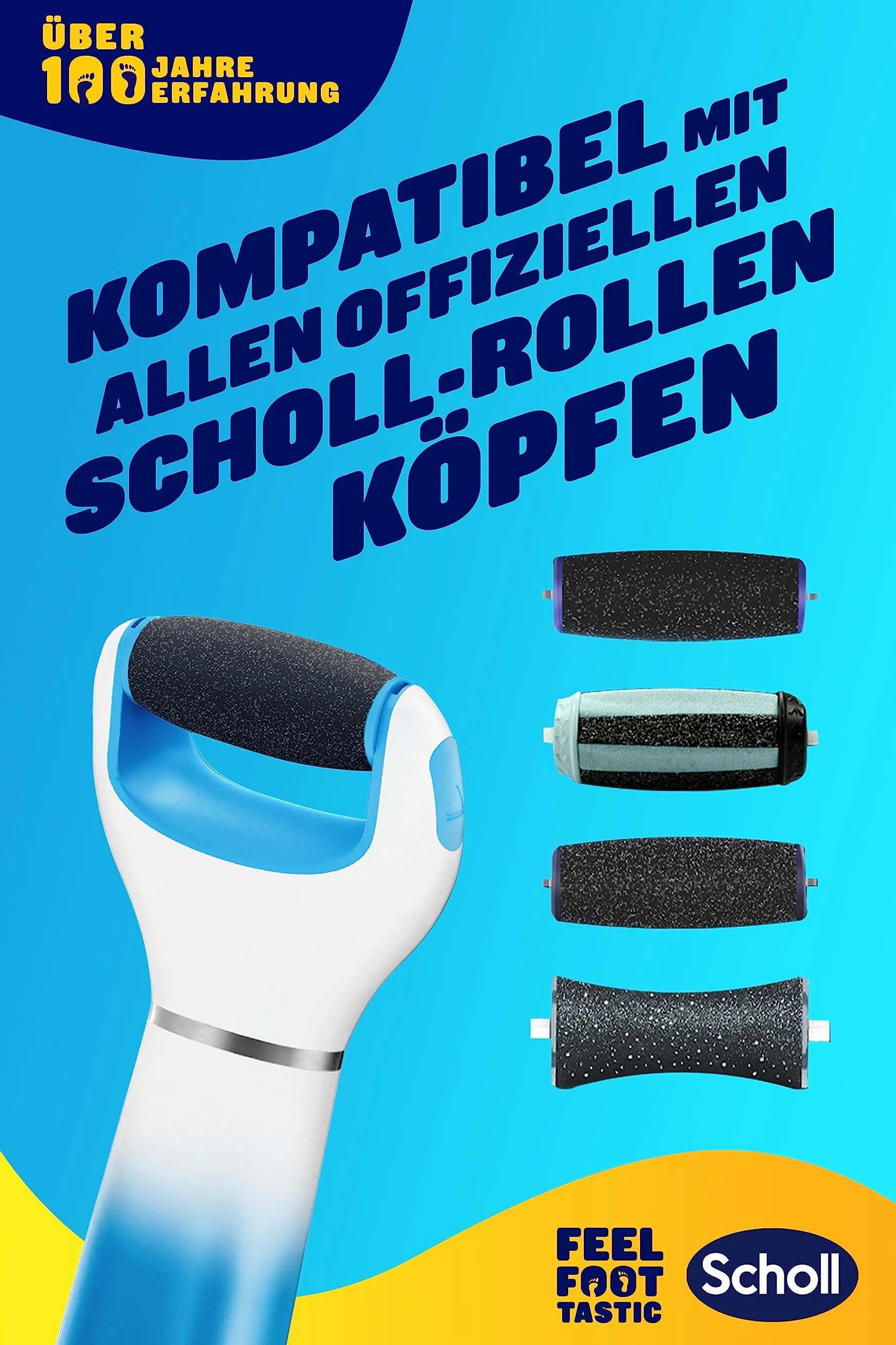 Scholl Expertcare 3200305 Pilnik do Stóp, Niebieski, 2 Tryby
