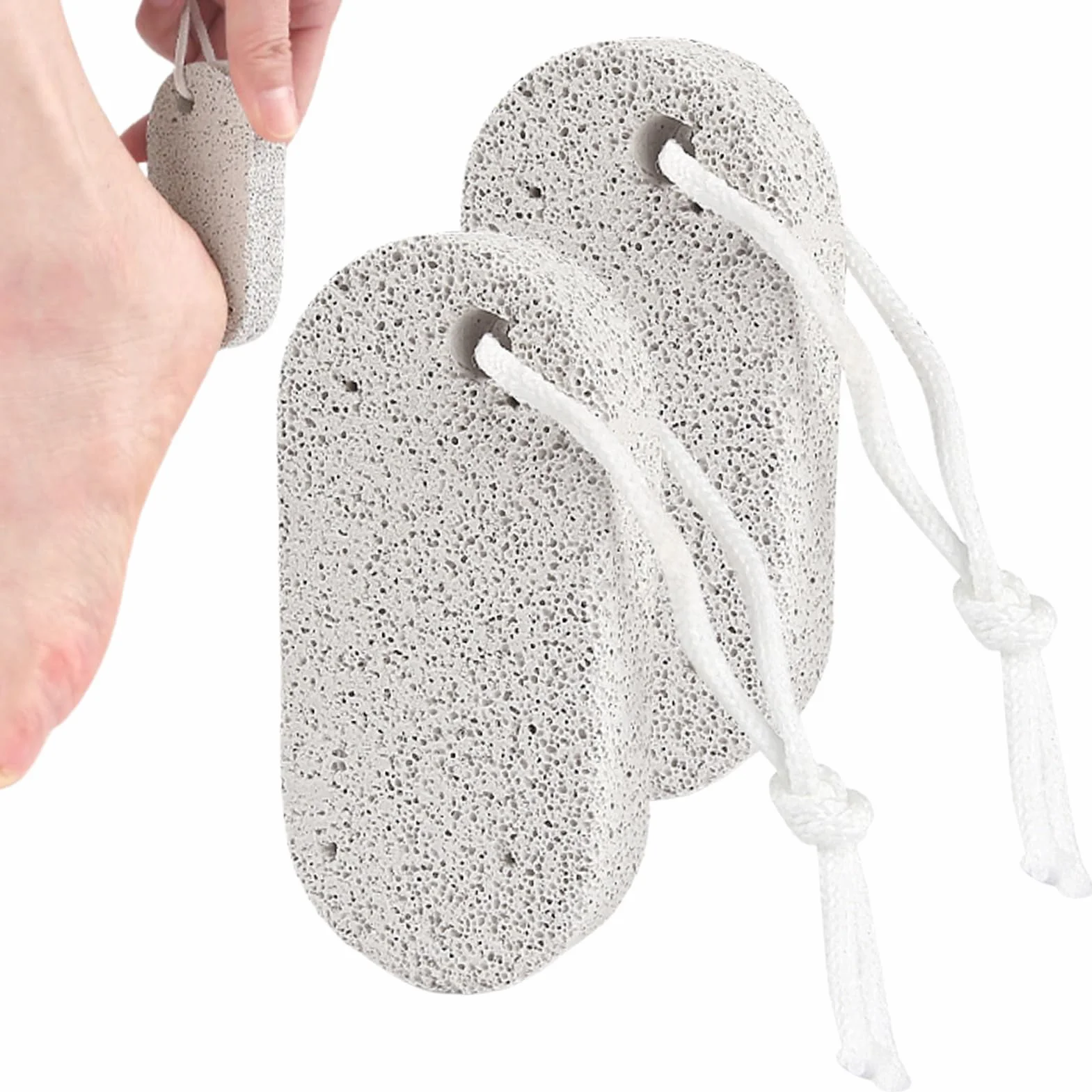 Pumeks do stóp, peeling do stóp i dłoni, 2 sztuki, naturalny, stabilny pumeks, do stóp, rąk, łokci, dla dorosłych