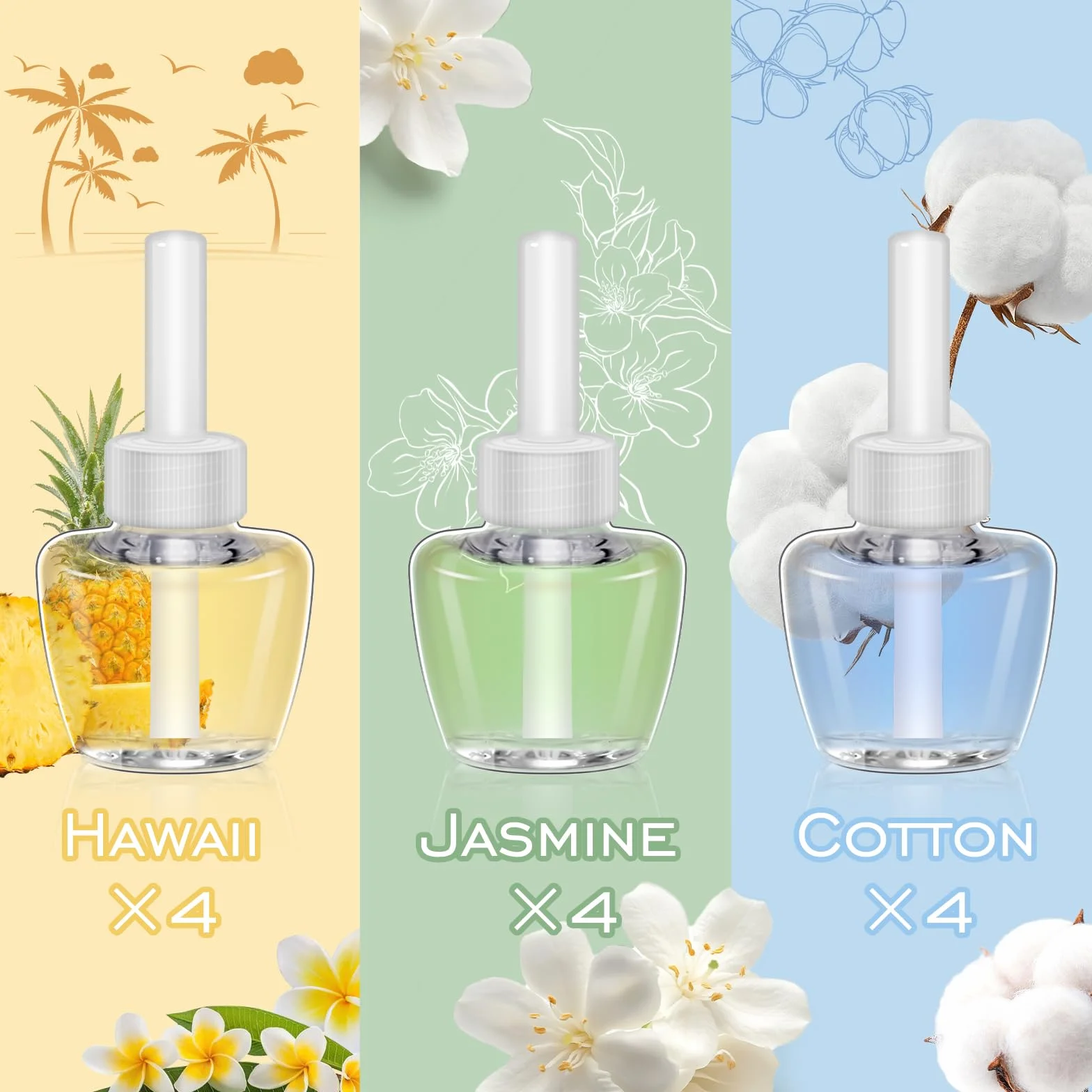 SCENTORINI Flakon zapachowy, odświeżacz powietrza do pomieszczeń, 12 x 19 ml, mieszany zapach, flakony zapachowe, wkład do wkładu Air Wick i Glade