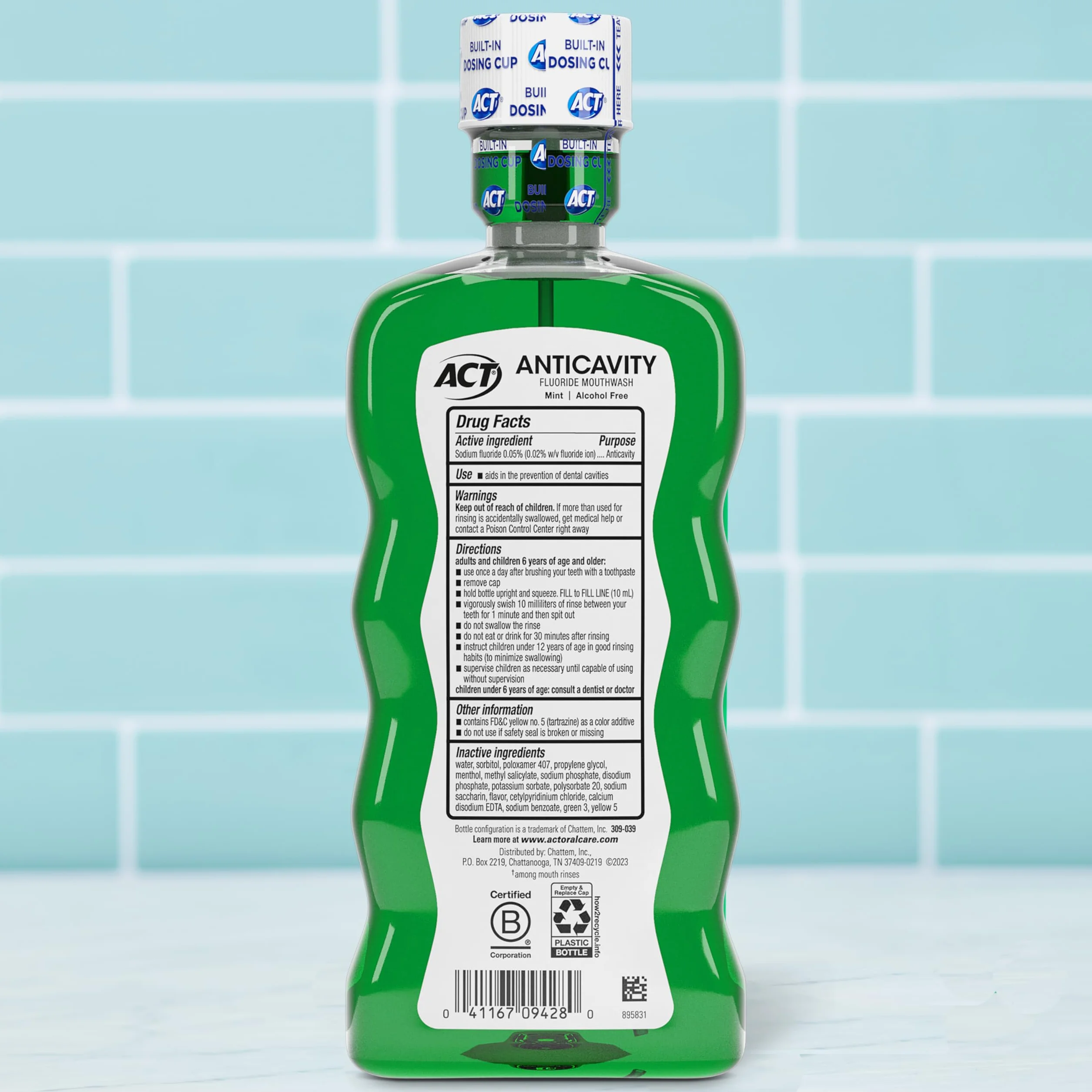 ACT Anticavity Fluoride Mouthwash Alkohol Free Mint - 18 fl oz by ACT