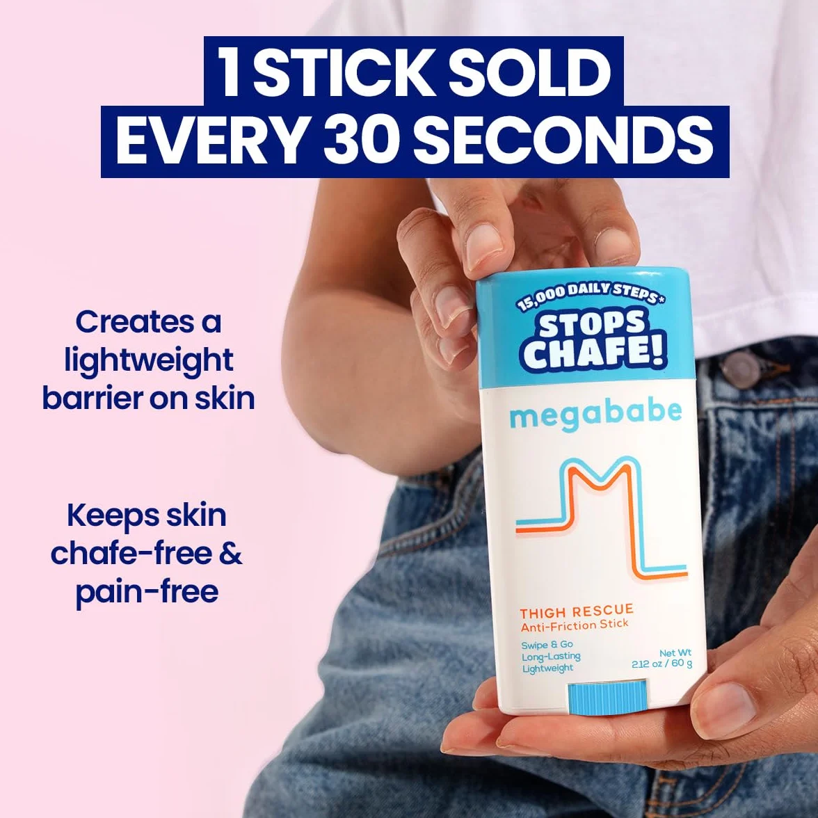 MegaBabe Thigh Rescue Stick Anti-Chafe Aloe, Pomegranate & Grapeseed Oil