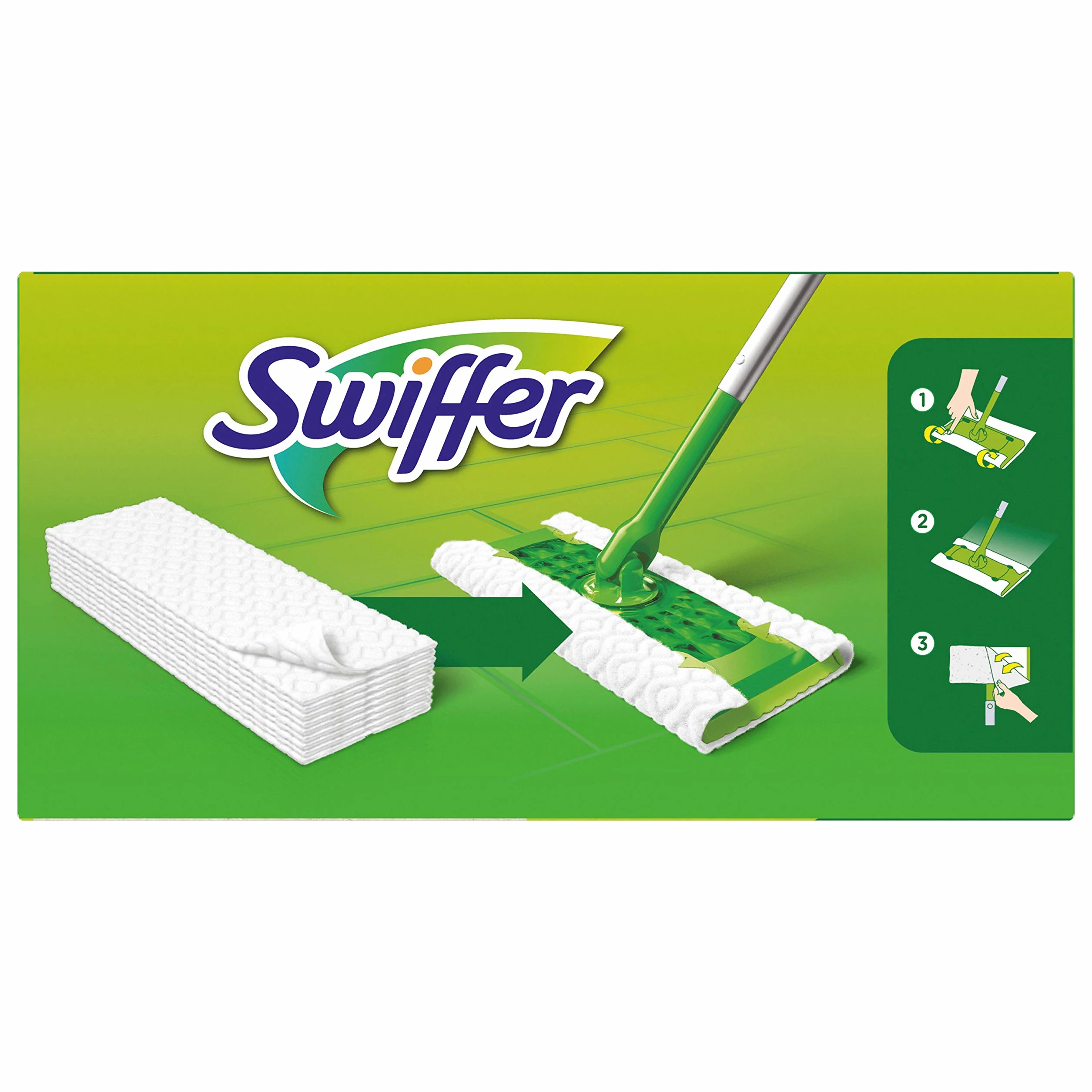 Swiffer Ściereczki do wycierania podłogi, zestaw uzupełniający, 18 ściereczek, wycieraczka, idealna do usuwania kurzu, sierści zwierząt i alergenów