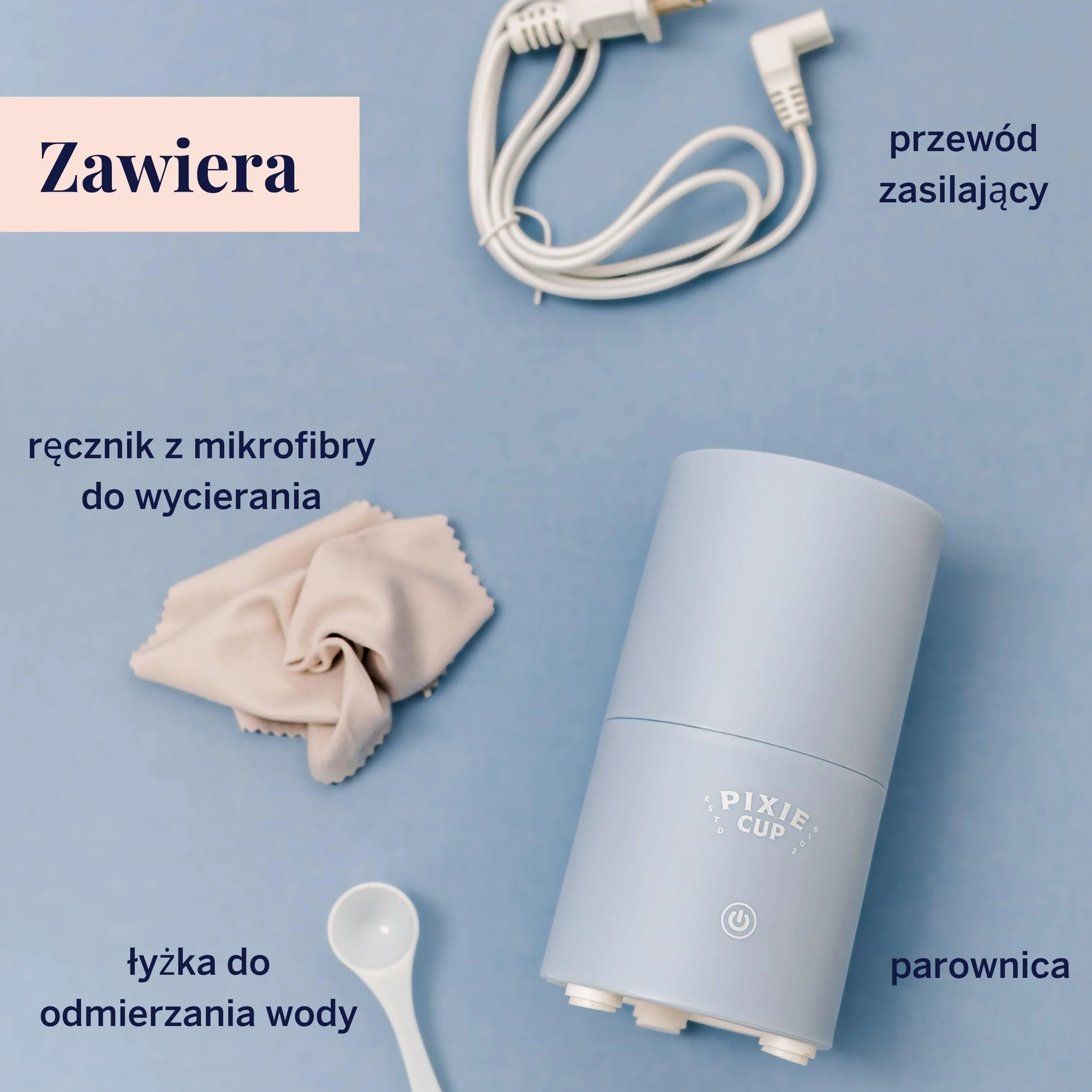 Pixie sterylizator do sterylizatora w kubku menstruacyjnym All-in-One – czyści i przechowuje kubek z okresem – zabija 99,9% zarazków parą