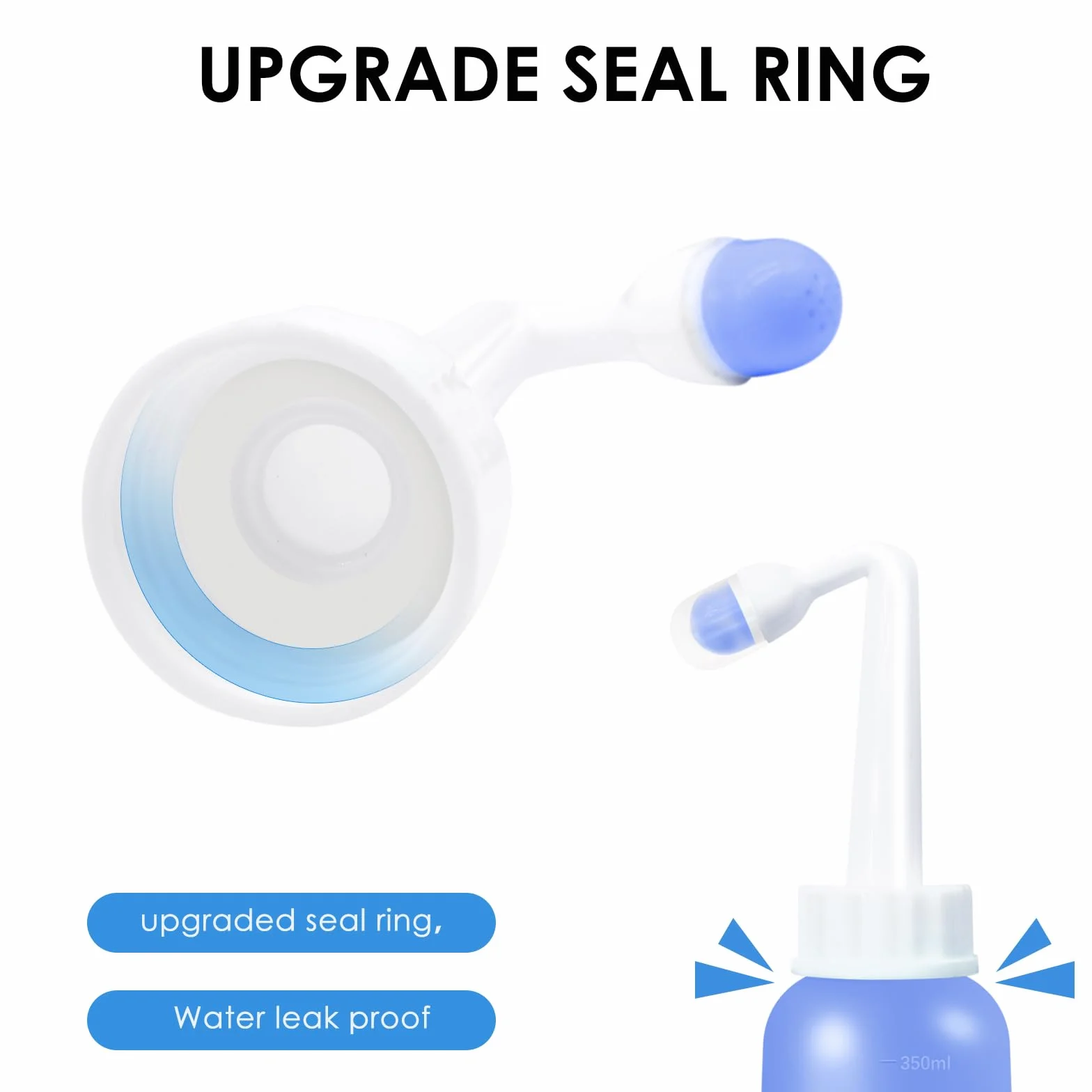 RUFCRIL Mini Peri Bottle 350 ml przenośny bidet podróżny z pierścieniem i torbą TPE odporny na wysokie temperatury