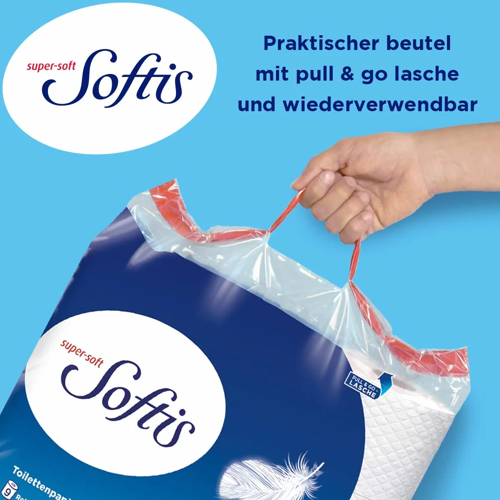 Softis 4-warstwowy papier toaletowy, opakowanie 45 rolek, 100 arkuszy na rolkę, FSC