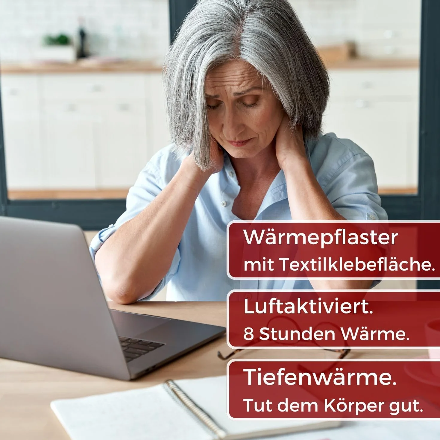 THERMOPAD Ocieplacz na szyję – oryginalny produkt: 10 x plaster rozgrzewający na 8 godzin ciepła I natychmiast gotowa do użycia nakładka termiczna z bardzo ciepłymi podkładkami grzewczymi – poduszka