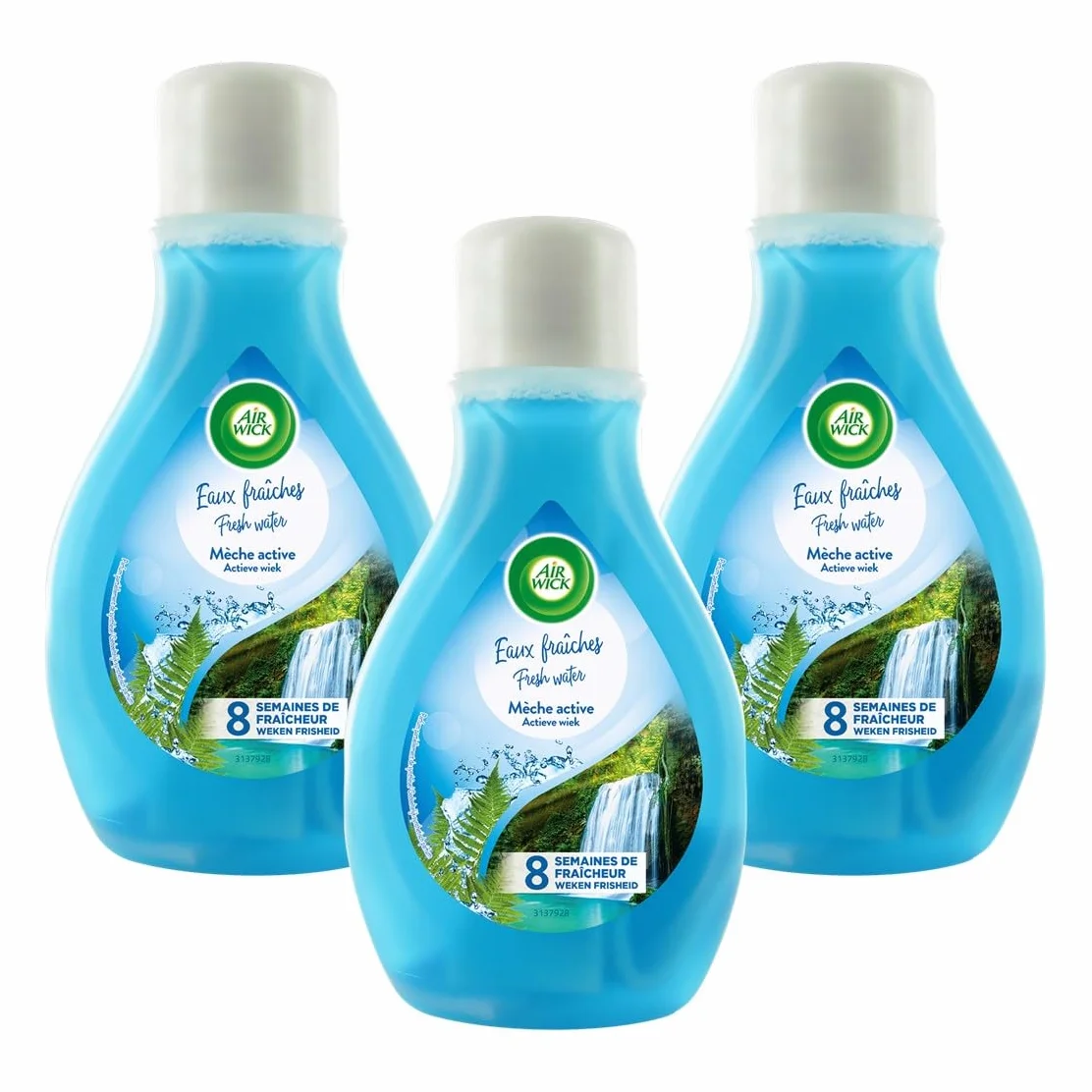 Air Wick Activ – ekspozytor zapachowy o świeżym zapachu przeciwko nieprzyjemnym zapachom – zapach: świeżość lodowca – 3 x 375 ml