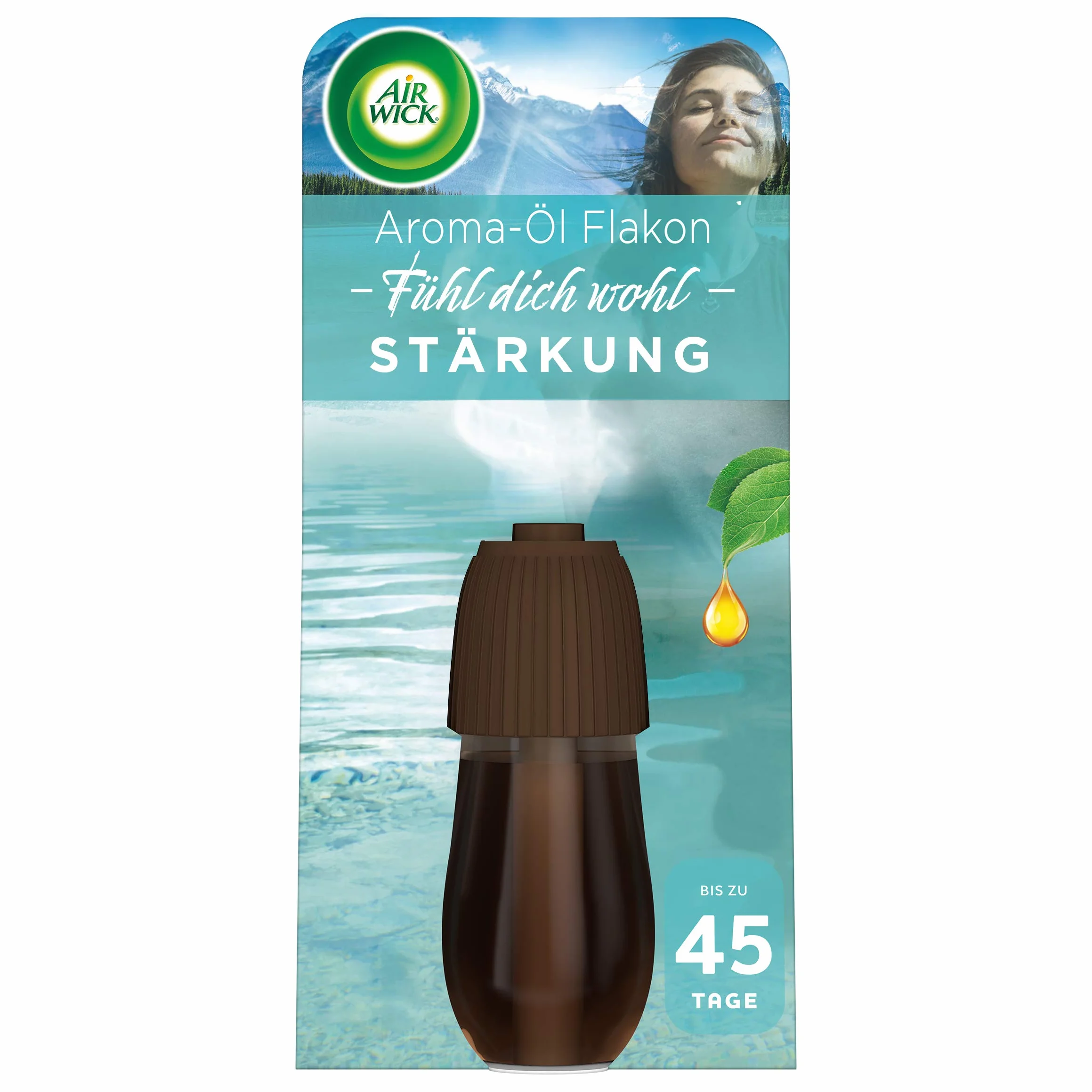 Air Wick Flakon do olejków zapachowych – uzupełniacz olejków zapachowych do dyfuzora Air Wick – Zapach: Wzmacniający – 1 x 20 ml olejku eterycznego