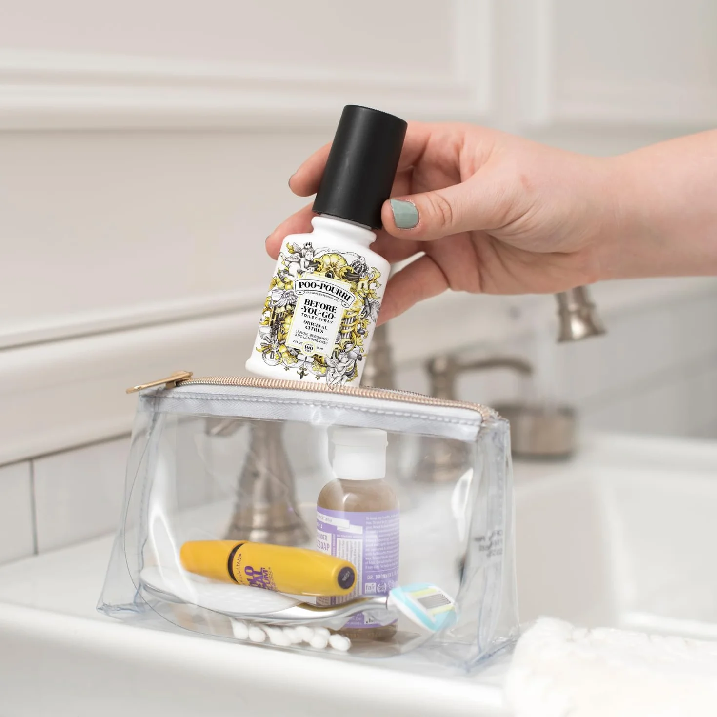 Pourri Łazienkowy odświeżacz powietrza w sprayu, Before-You-Go Poo-Pourri toaletowy, oryginalny cytrusowy dezodorant łazienkowy, zatrzymuje zapachy pod powierzchnią wody, olejek eteryczny na bazie