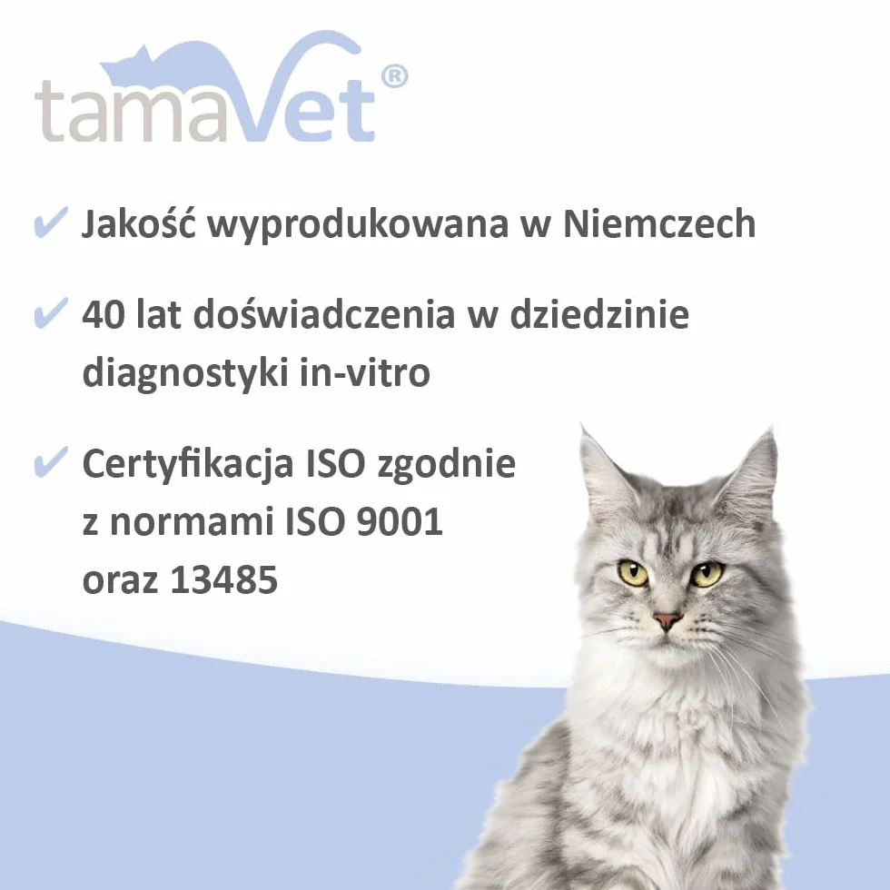 tamaVet Szybki test na lamblie dla psa i kota – Natychmiastowa pewność co do zdrowia zwierzęcia przy biegunce i pasożytach jelitowych – Do wykrywania antygenów lamblii w kale