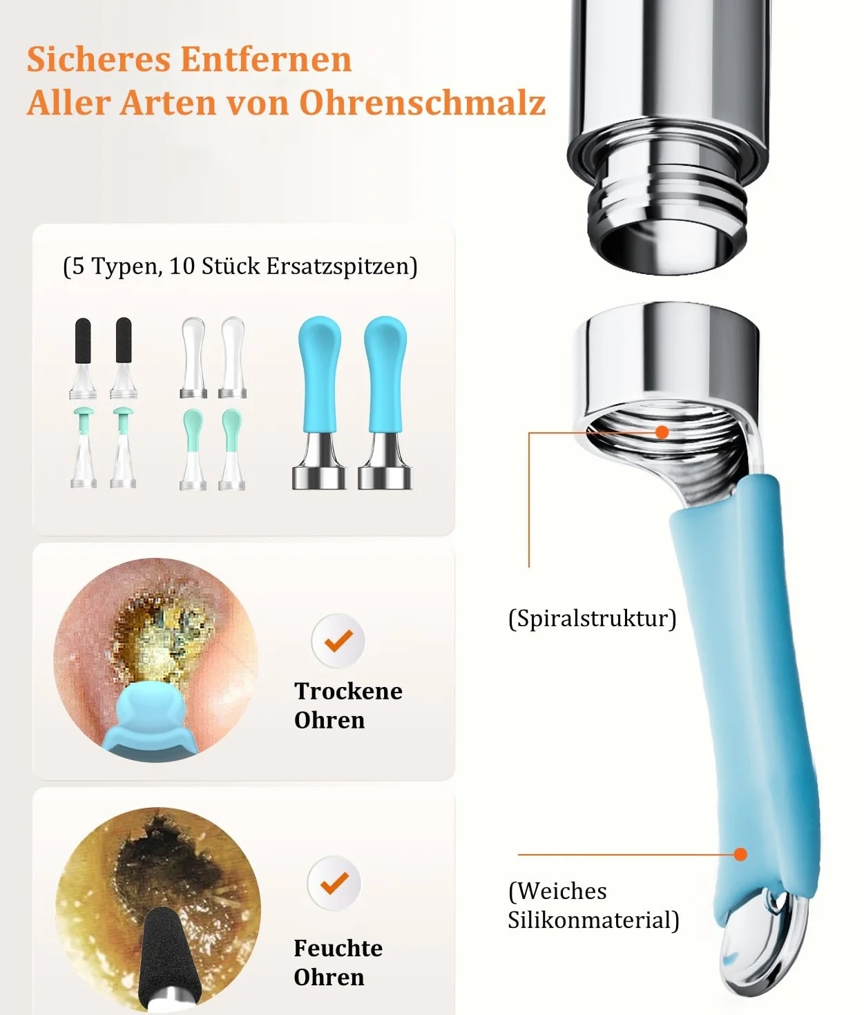 Otoskop: Otoscope do usuwania woskowiny z 1080P HD Camara, wodoodporne ucho otoskopu IP67, kamera otoskopowa 360 ° z diodami LED 6 dla dorosłych, dzieci i zwierząt, Kompatybilny z iPad, iOS, Android