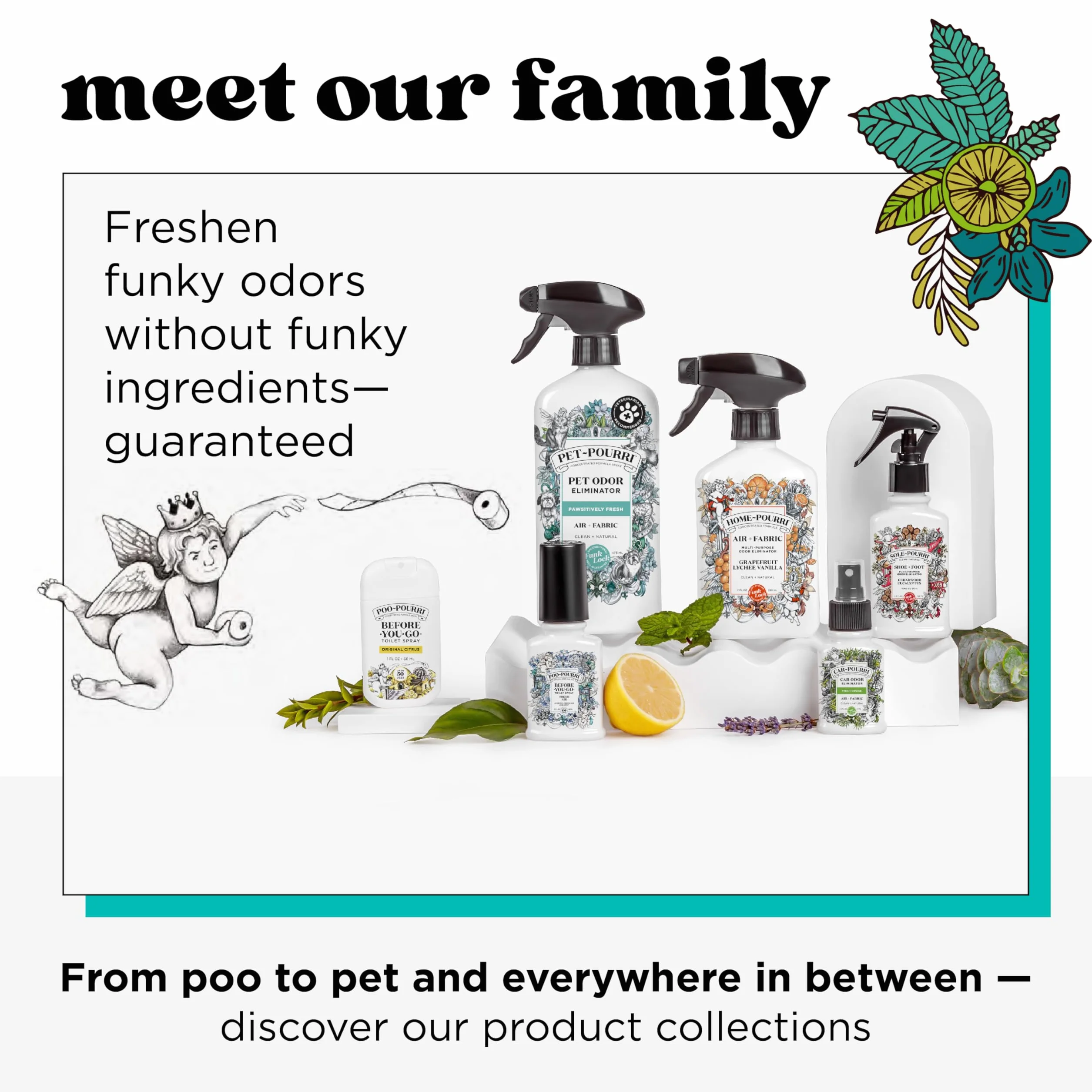 Pourri Łazienkowy odświeżacz powietrza w sprayu - Before-You-Go Poo-Pourri spray toaletowy - Balsam Bum dezodorant do łazienki - zatrzymuje zapachy pod powierzchnią wody - spray z olejkami eterycznymi