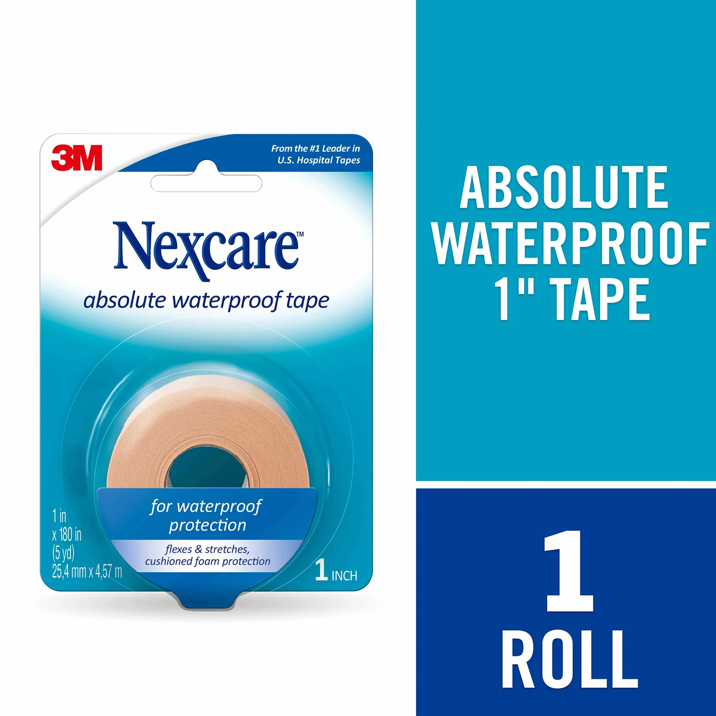 3.M Nexcare Absolutnie wodoodporna. - Taśma pierwszej pomocy, wielokolorowa