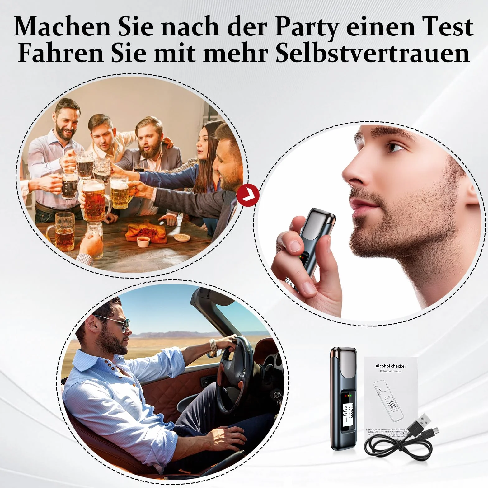 Alkomatomierz, alkomat policyjny, wyświetlacz LCD, akumulator, licznik alkoholu, przenośny, niepotrzebny dla osób i profesjonalistów