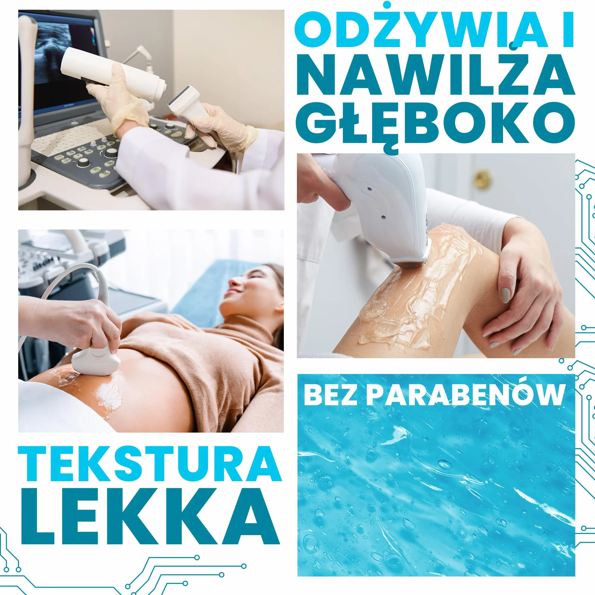 Oto idealny Gel Przewodnik do Profesjonalnej Aparatologii Kosmetycznej: Radiofrekwencja, Mikroprądy na Twarz, Ultrasonoterapia, Elektrody, Kawitacja, Depilacja IPL, Laser - 500 ml
