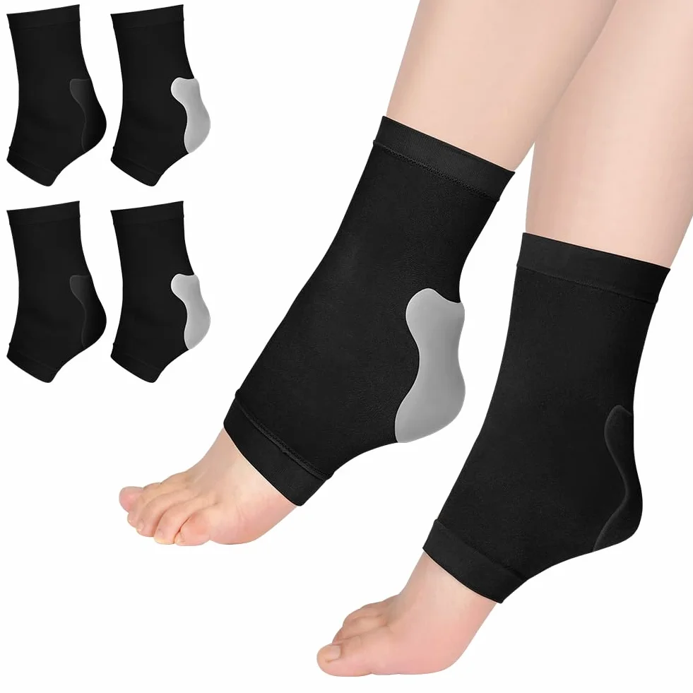 Achilles Tendonitis Heel Protector skarpety, 2 pary bandaży na staw skokowy, Achilles Tendon Support Compression Compression Padded Sleeve Socks na zapalenie powięzi podeszwowej, artretyzmu