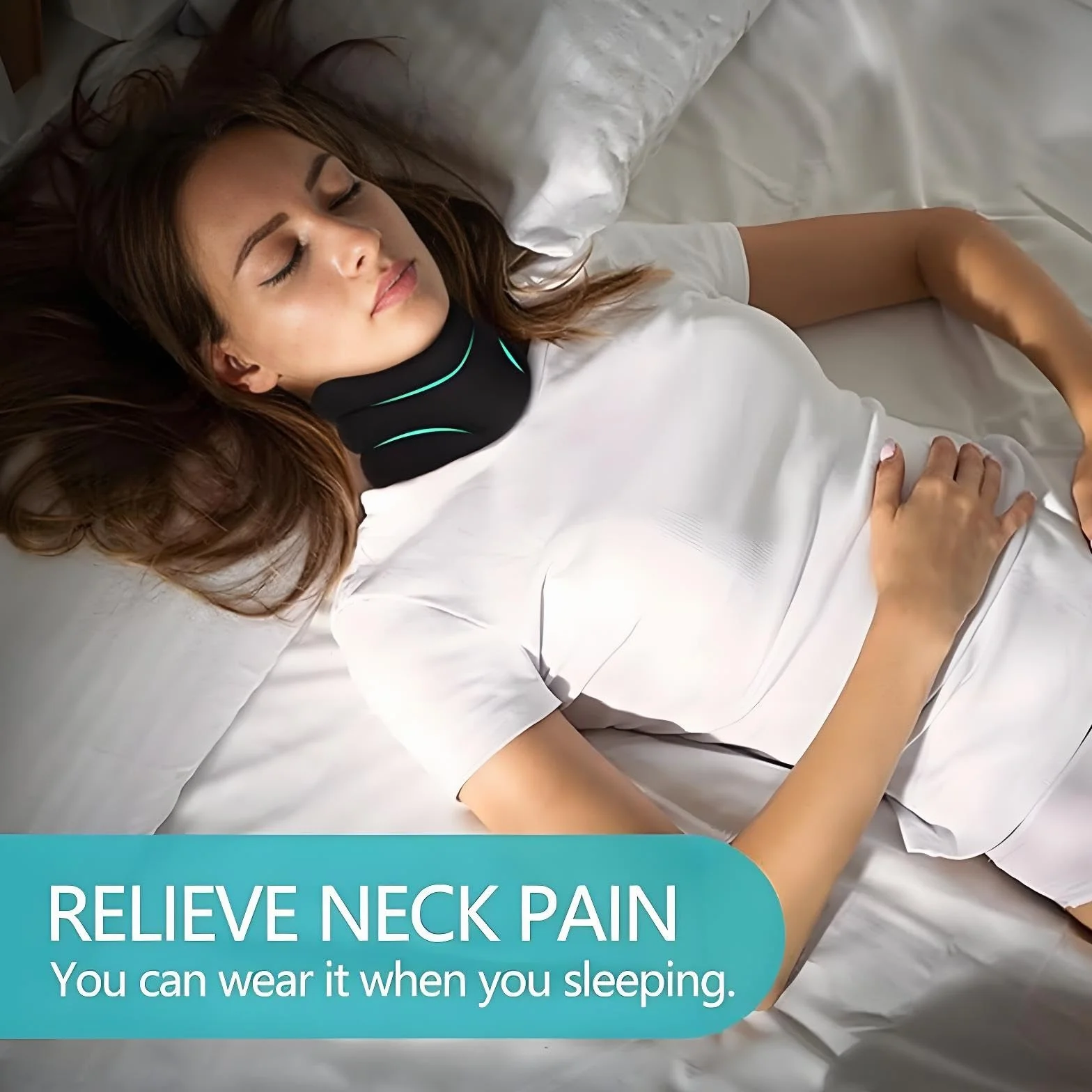 Vitavix Neck Support for Snoring, Necksupport - Never Snore Again, 2025 New Neck Brace for Sleeping, Adjustable Anti Snoring Neck Support, Adjustable Soft Foam Neck Brace Cervical Collar(1pc)
