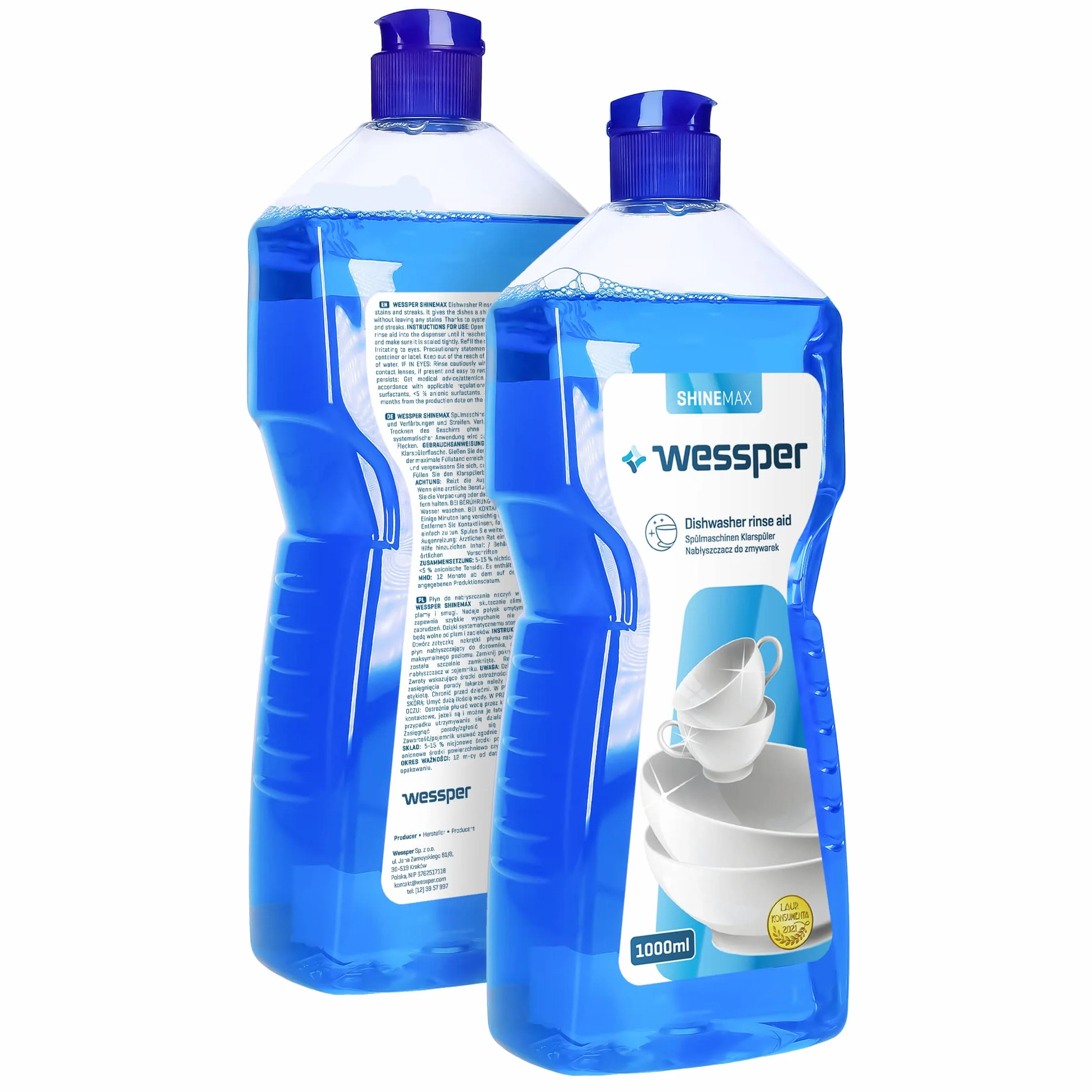 Wessper ShineMax płyn nabłyszczający do zmywarki 2x 1000 ml