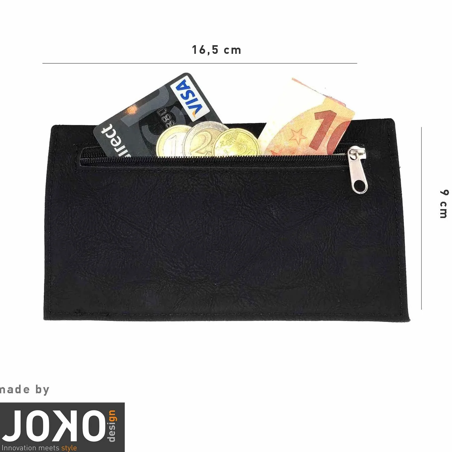 Torba na tytoń Used Leather Touch, worek obrotowy z przegródkami, czarny