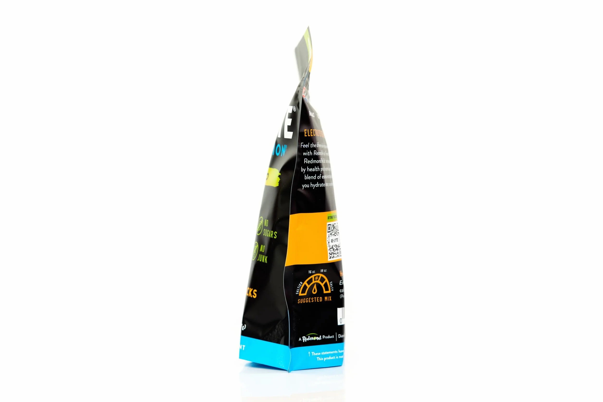 Obraz produktu REDMOND Re-Lyte ELECTROLYTE Drink Mix Mango Bag 30 x 6,3 g saszetka - proszek elektrolitowy, bez cukru, z prawdziwą solą Redmond i ponad 60 ważnymi minerałami i pierwiastkami śladowymi
