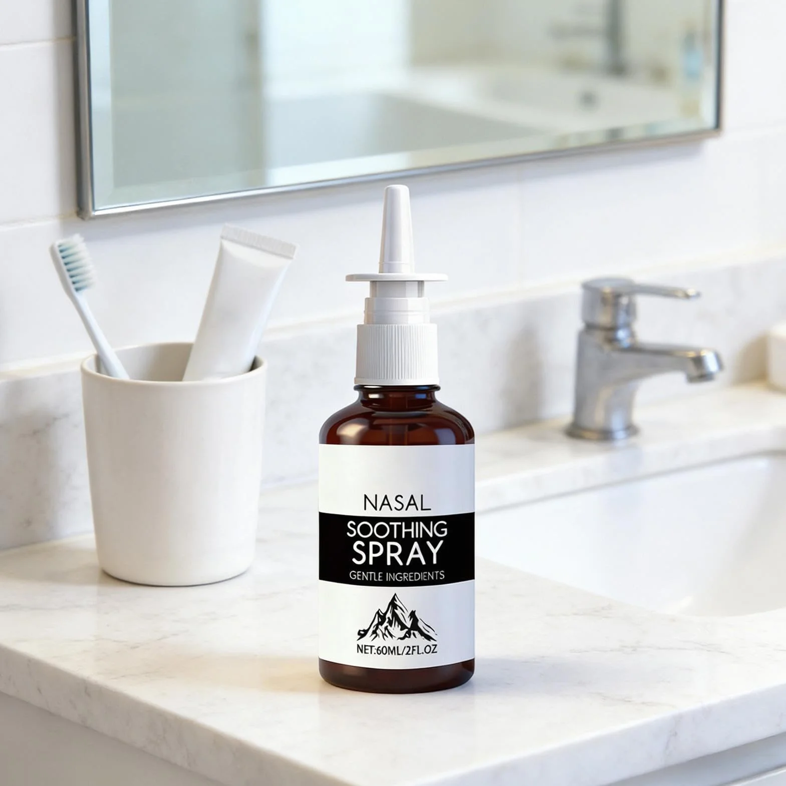 Mgiełka do czyszczenia nosa - 60 ml kojący komfort oddychania - płyn do oczyszczania nosa, dla dorosłych, kobiet, mężczyzn, seniorów, jazdy, podróży, nauki, na kemping, dojazdy do pracy