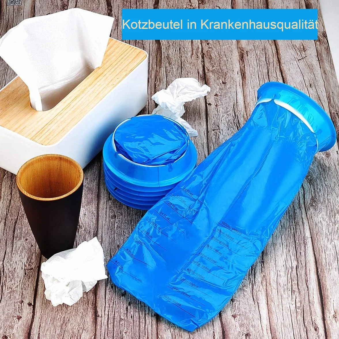 Torebki do wymiotów z pierścieniem 20 szt. Torebki na wymiociny, torebki na wymioty, torebki do wymiotów na podróż 1000 ml jednorazowe torebki na wymiociny do samochodu dla dzieci przy mdłościach i