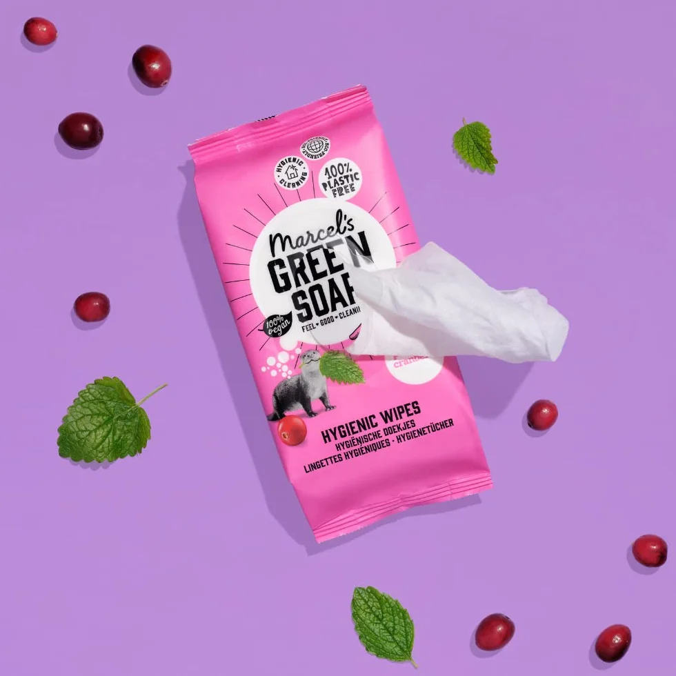 Marcel's Green Soap chusteczki nawilżane biodegradowalne paczula i żurawina 60 sztuk