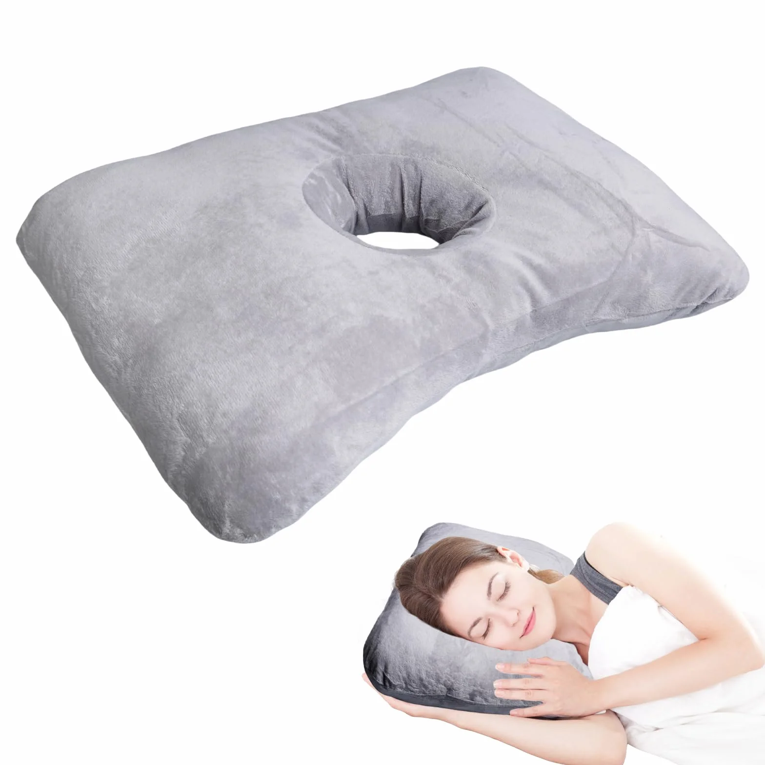 Sporgo Poduszka do piercingu z otworem: Poduszka do piercingu na ucho Przeciwko bólom ucha, poduszka dla śpiących na boku, poduszka do ucha Piercing Hole Pillows Sleepingring Dla śpiących na boku do