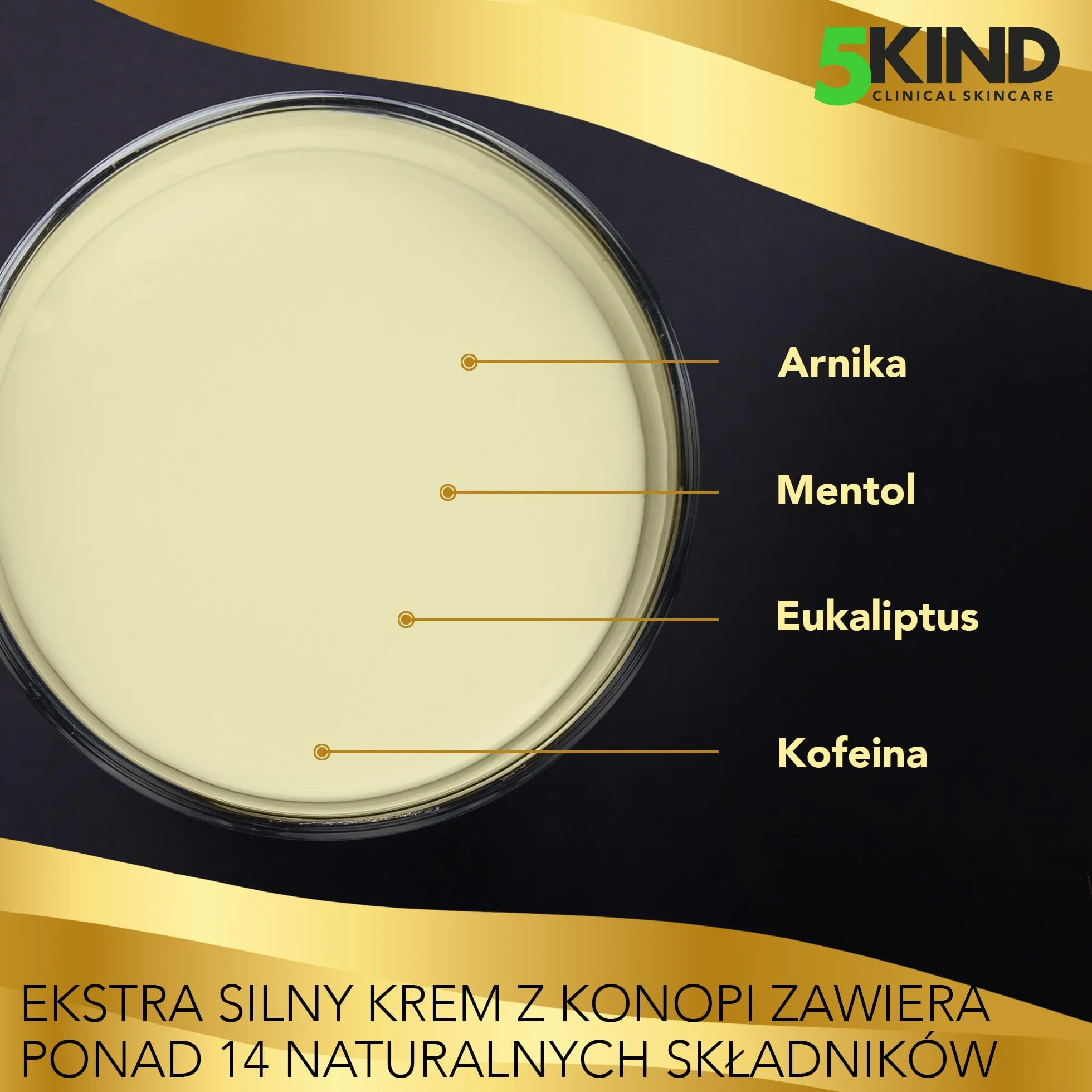 5kind Ekstra Mocny Krem Konopny 200ml - Silny Olej Konopny i Krem Arnikowy do Masażu Stawów i Mięśni