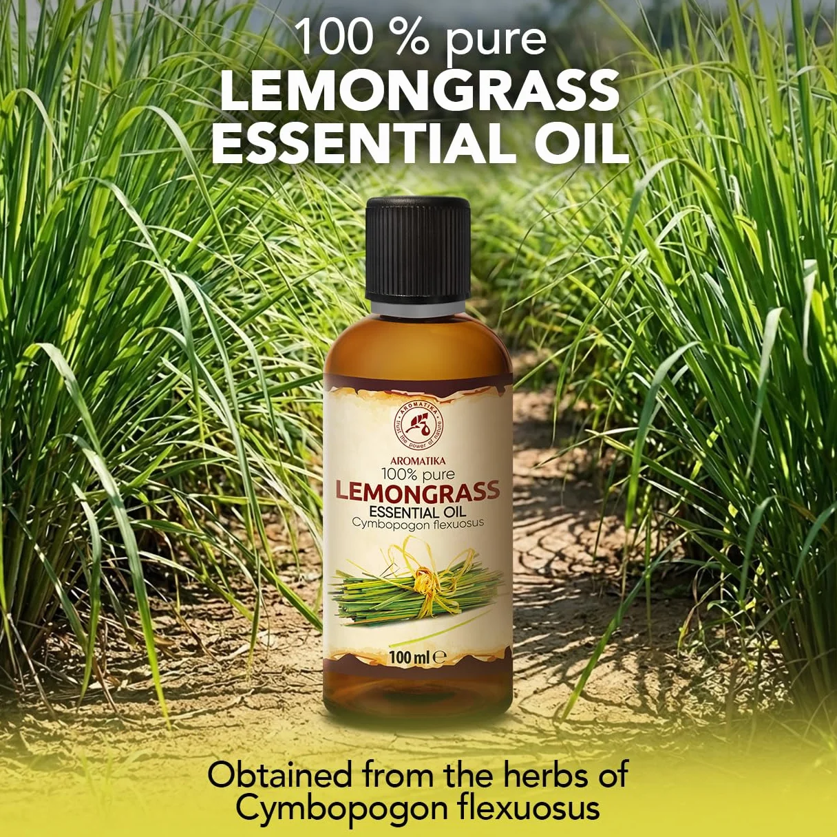 Olejek Eteryczny z Trawy Cytrynowej 2x100 ml - Cymbopogon Flexuosus - Olejek Aromatyczny do Dyfuzora - Aromaterapia - Świece Zapachowe - Mydła - Odświeżanie Powietrza