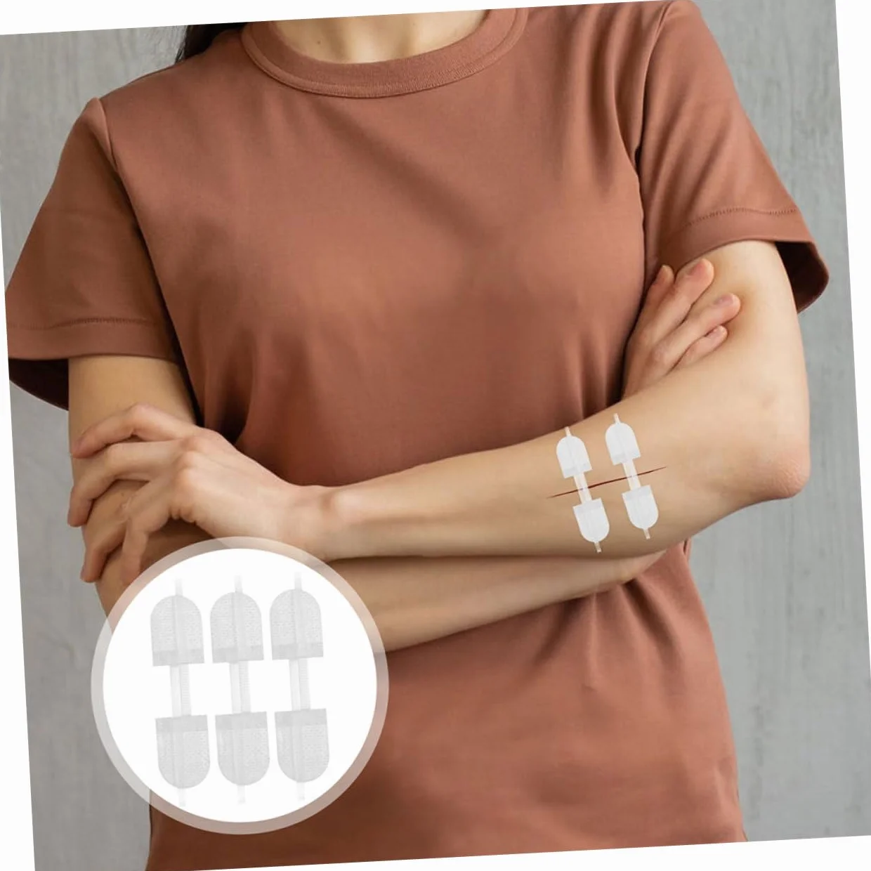 Yardenfun 6 Sztuk Zip Wound Close Bandages Butterfly Closure Strips Quick Stitch Wound Care for Finger And Knuckle Portable Outdoor Emergency Use