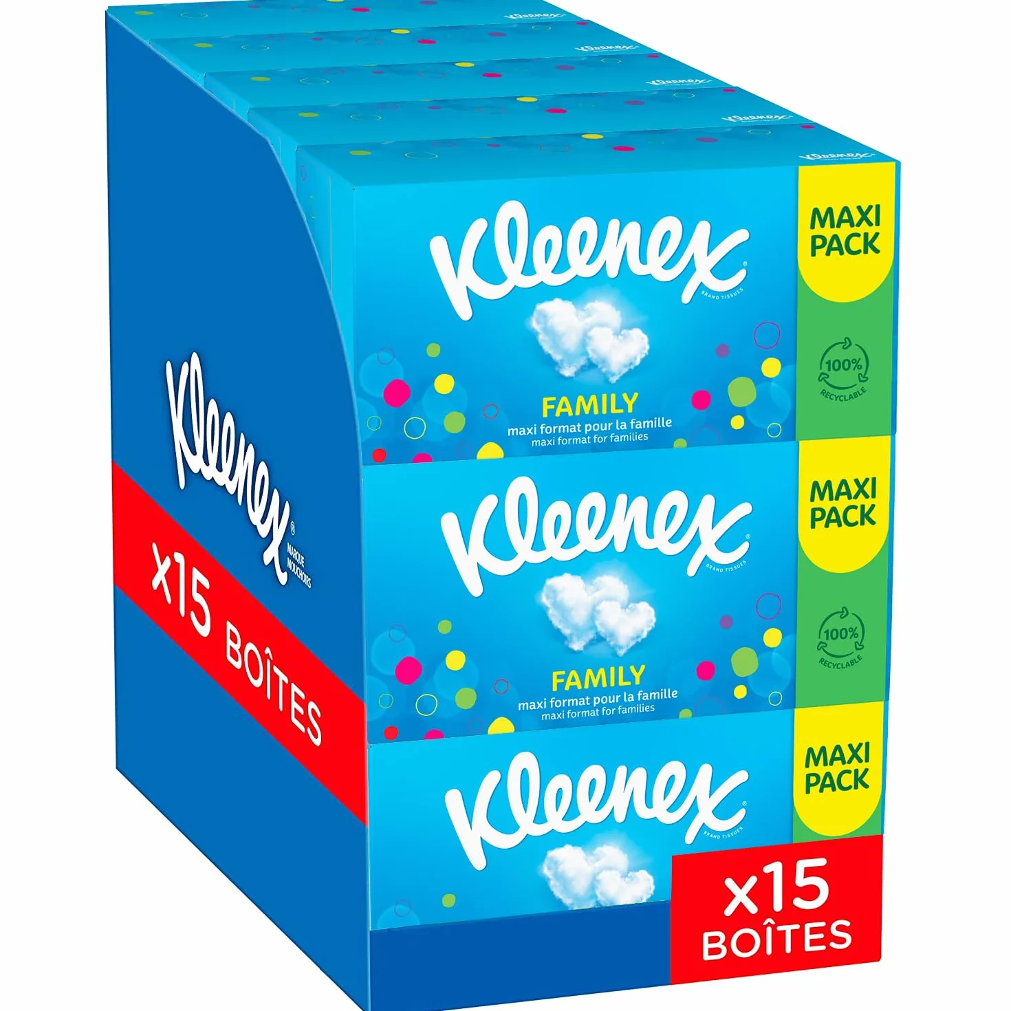 KLEENEX Rodzinne chusteczki maxi-pack 15 pudełek 128 chusteczek