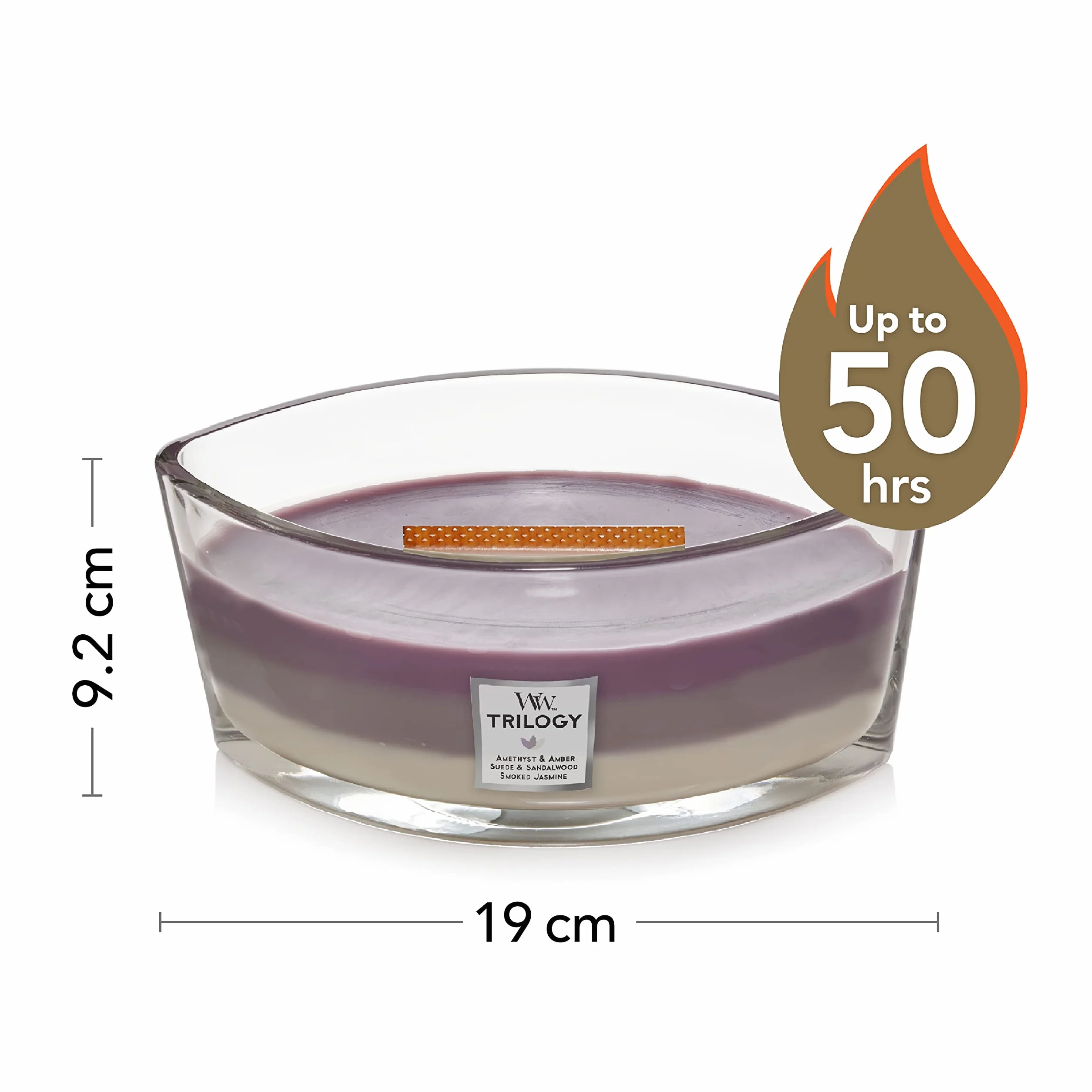 WoodWick Świeca zapachowa Ellipse Trilogy ametyst niebo, czas palenia 50 h