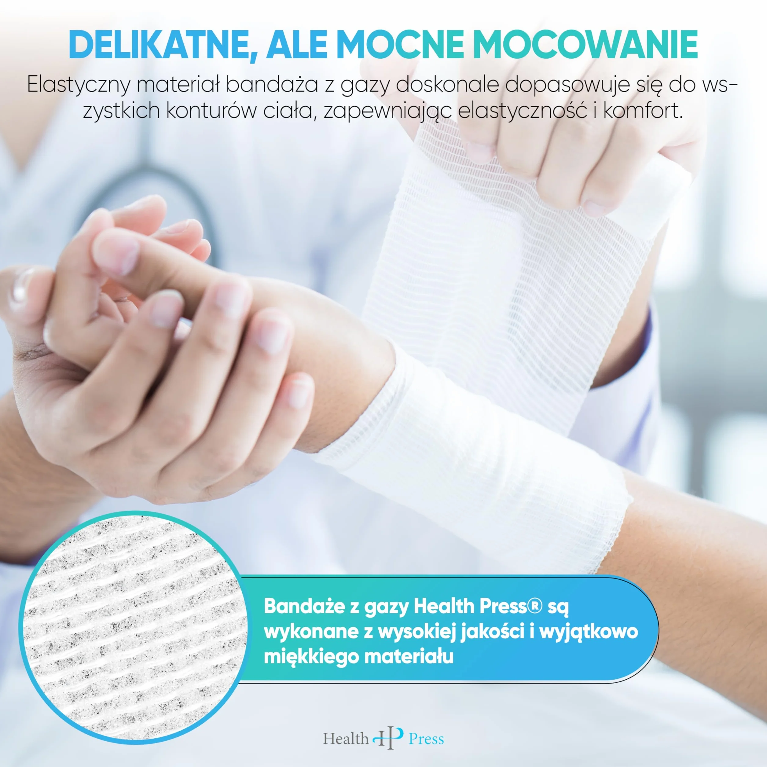 Bandaż z gazy elastyczny 8 cm x 4 m 20 rolek materiał opatrunkowy medyczny
