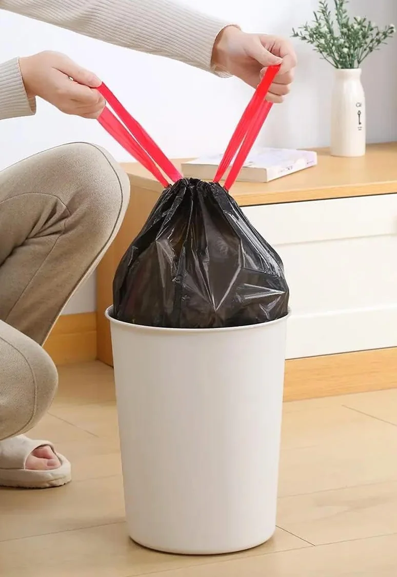Czarne worki na śmieci z uchwytami 10-15 l 75 sztuk bezzapachowe mocne