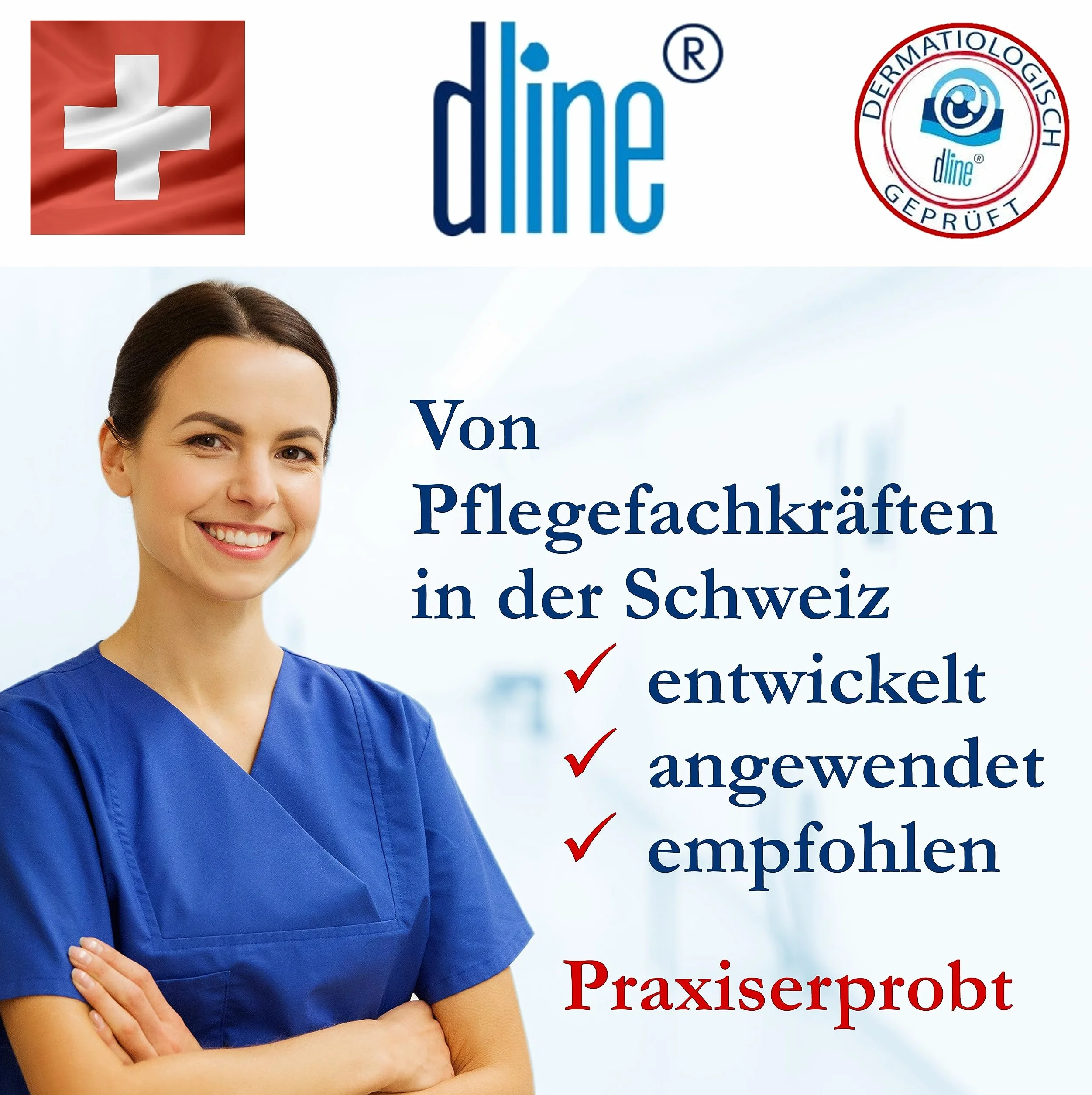 dline ZCR-ZincCream 50ml, für Pflege & Schutz trockener irritierter sensibler mazerierter Haut, reichhaltige dreiphasige Zinkcreme, w/o, Lipide 33%, Tube (1 x 50 ml)