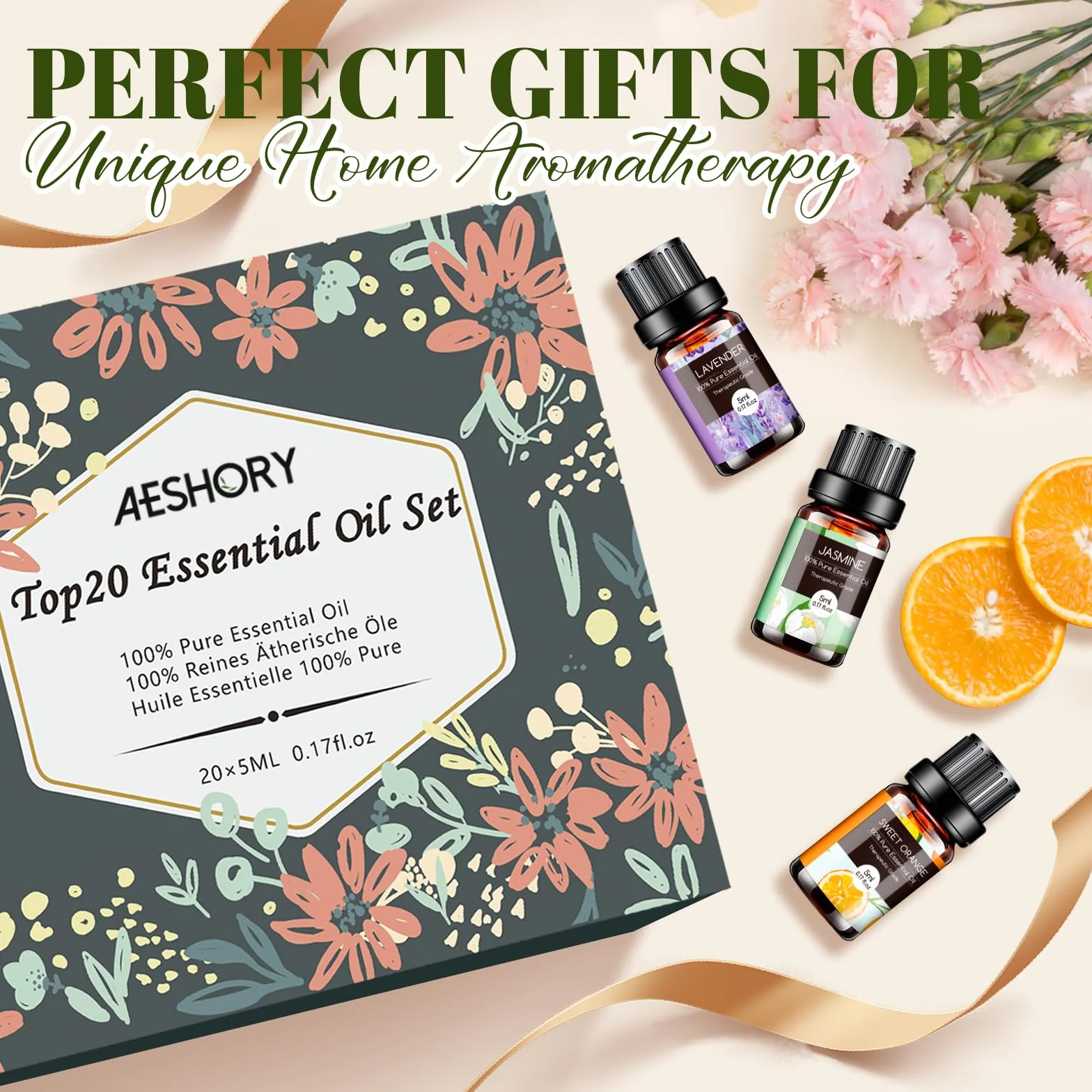 Aeshory Zestaw Olejków Eterycznych 20 x 5 ml Naturalny Czysty Olejek Eteryczny Do Aromaterapii