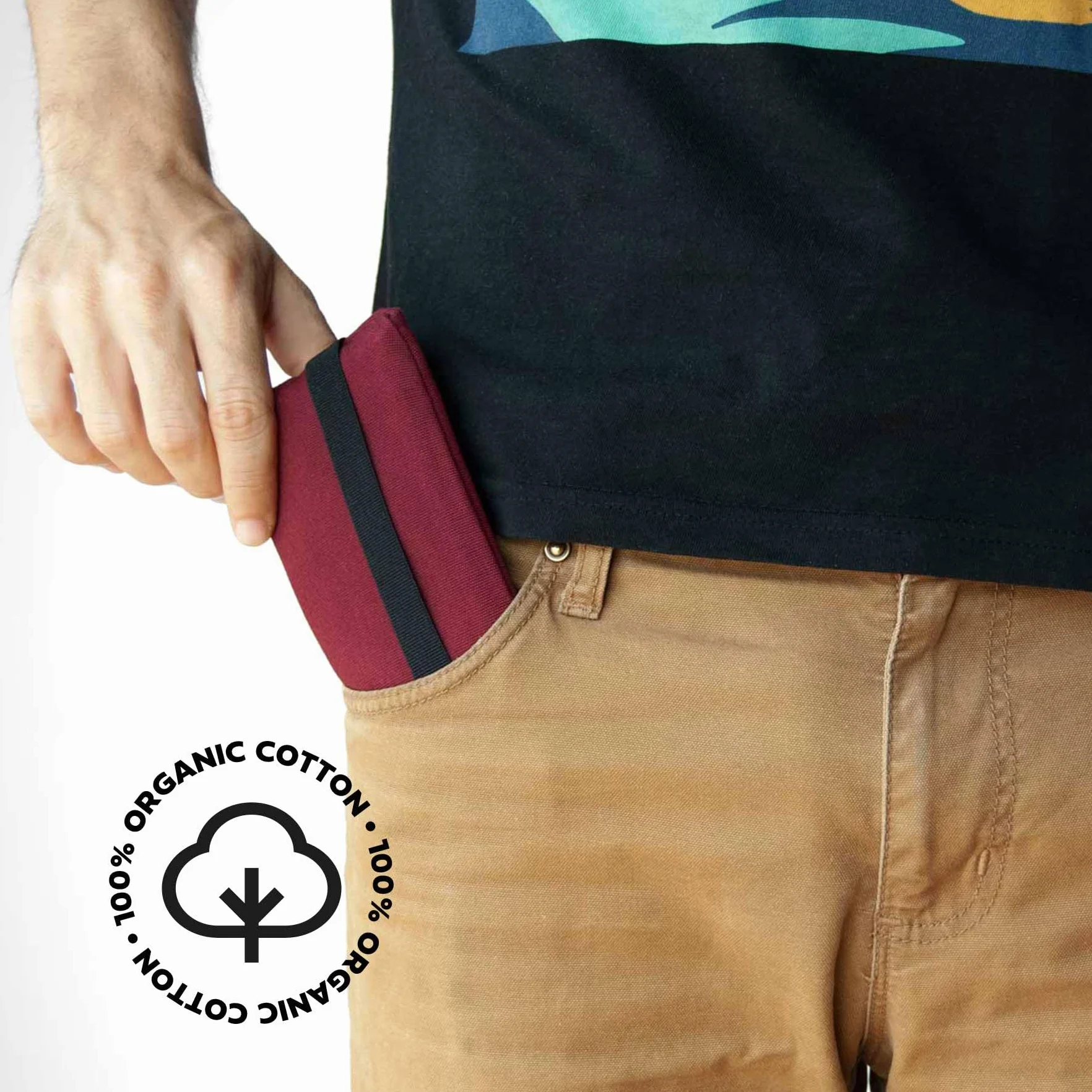 Ręcznie Wykonane Etui z Bawełny Organicznej na Tytoń do Ręcznego Skręcania Papierosów i na Inne Akcesoria – Uniwersalne Etui do Przechowywania – Idealne na Podróż i do Torebki (czerwony)