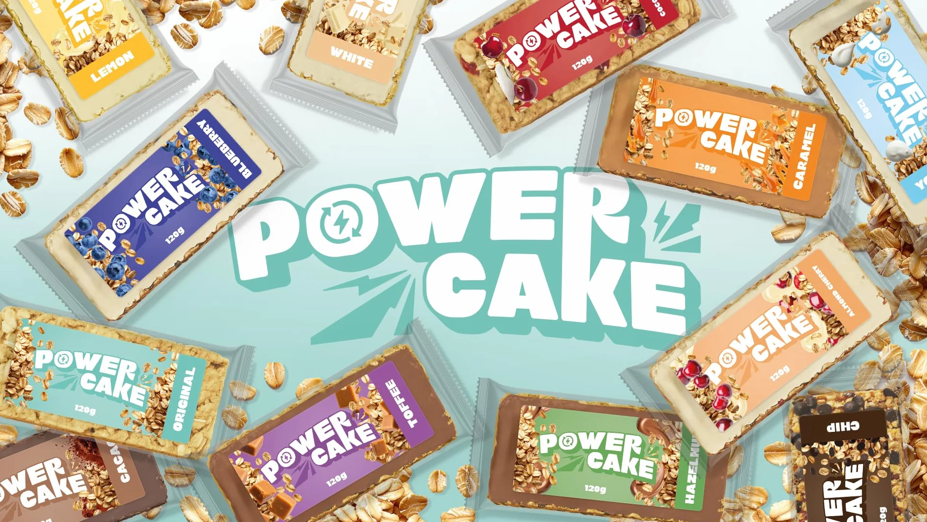 Foodtastic Power Cake karmelowy (12 x 120 g) | pyszne, soczyste rygle owsiane | ręcznie wykonane batoniki energetyczne Flapjack z płatków owsianych