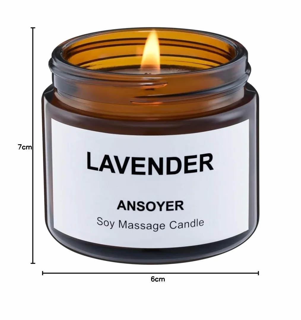 Świeca do masażu ANSOYER – świeca z olejkiem do ciała i balsamem – świeca do domowego SPA zapewniająca relaks – 1,77 uncji / 50 g (Zapach Cedru i Sandałowca)