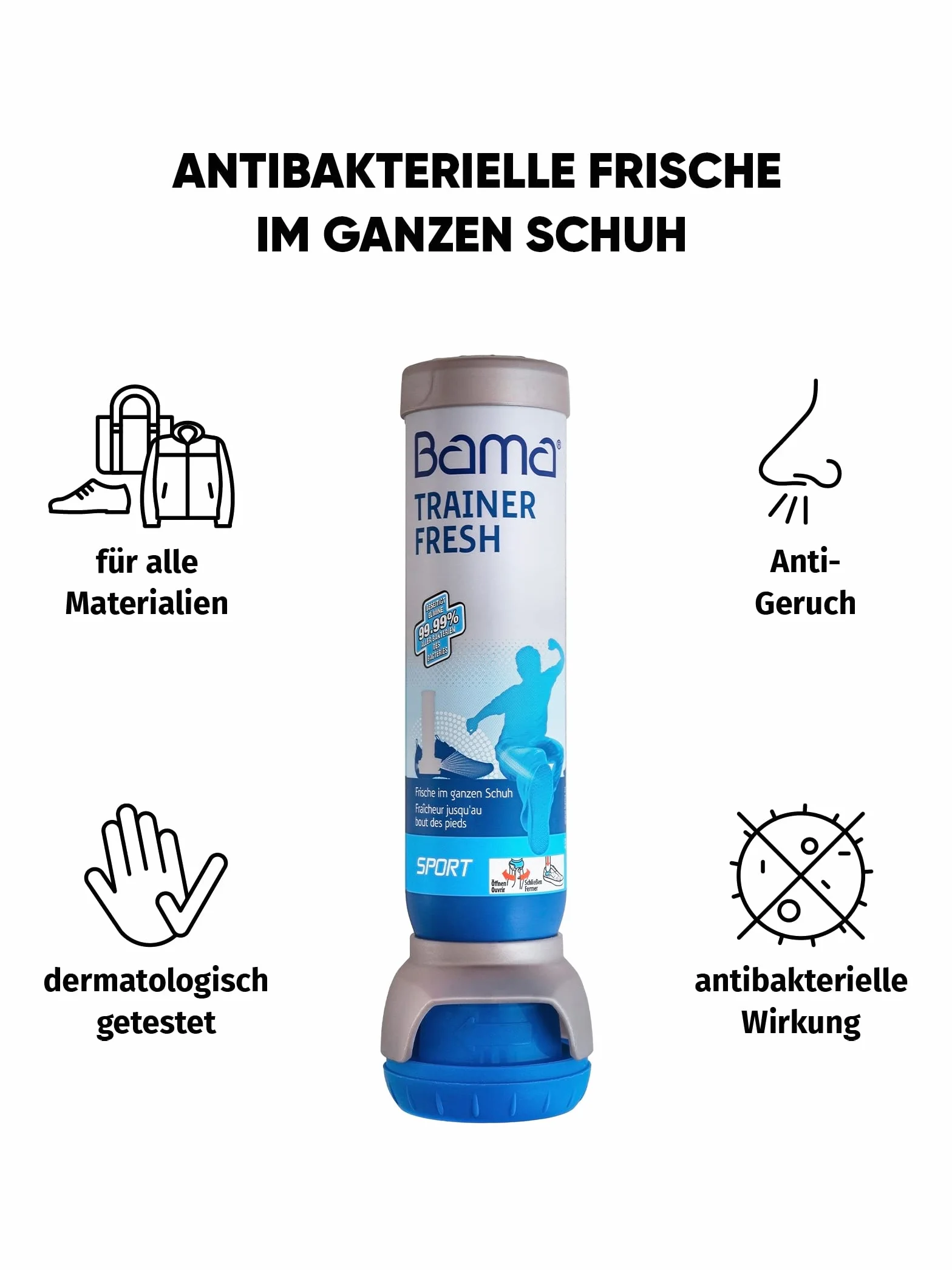 Dezodorant Odświeżający do Butów Spray Neutralizujący Zapachy Zestaw 6x100 ml BAMA