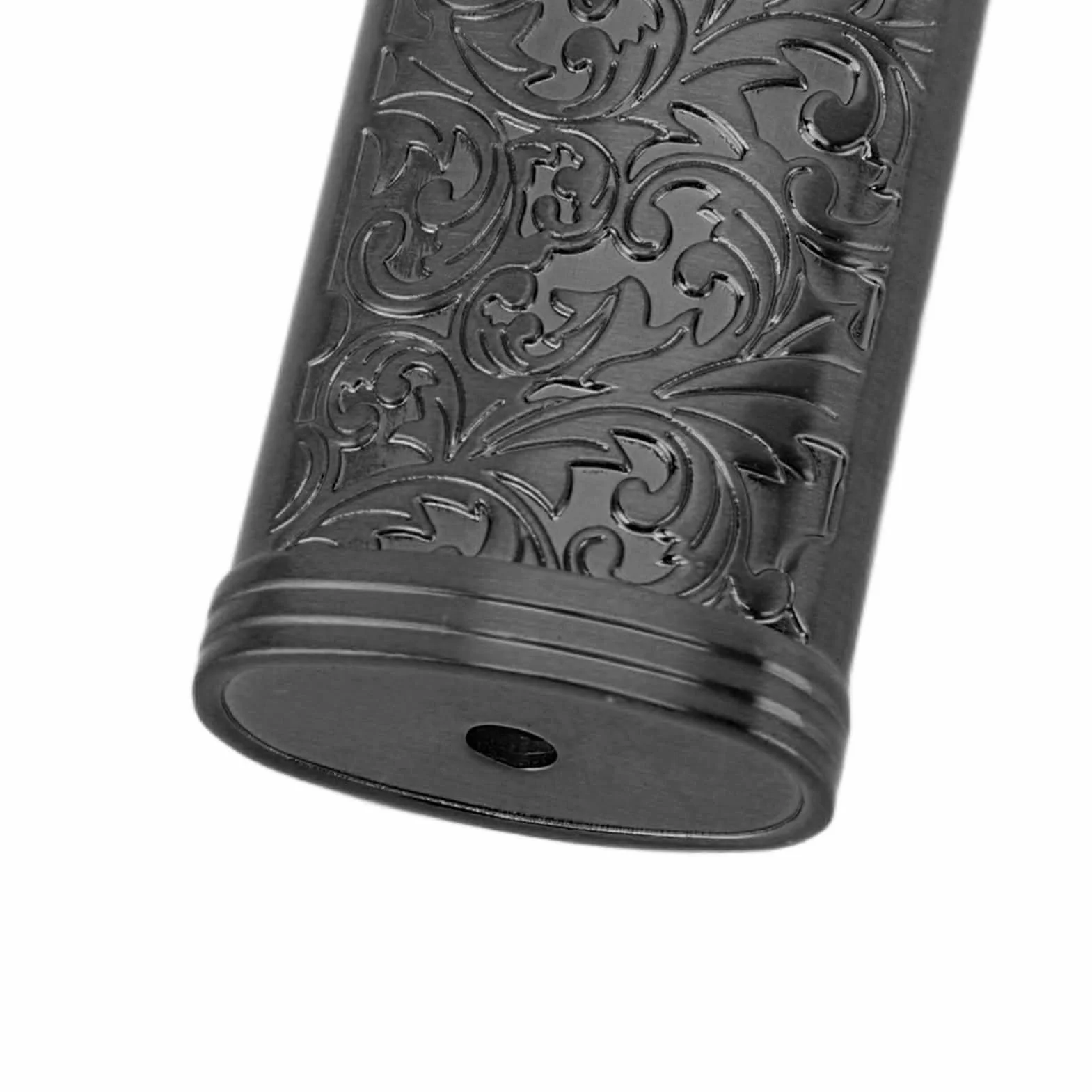 Metalowy Pokrowiec na zapalniczkę, Etui na zapalniczkę z Wytłoczonym Motywem Kwiatowym w Stylu Vintage, Konstrukcja ze Stopu Cynku Zapewniająca lżejszą ochronę (BLACK)