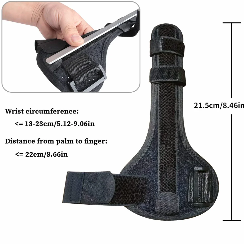 Regulowany stabilizator palca wskazującego, wsparcie kciuka prawej lub lewej dłoni, przy złamaniu śródręcza, wygodna szyna, aluminiowa opaska na palec, łagodząca ból palców i przy złamaniu palców
