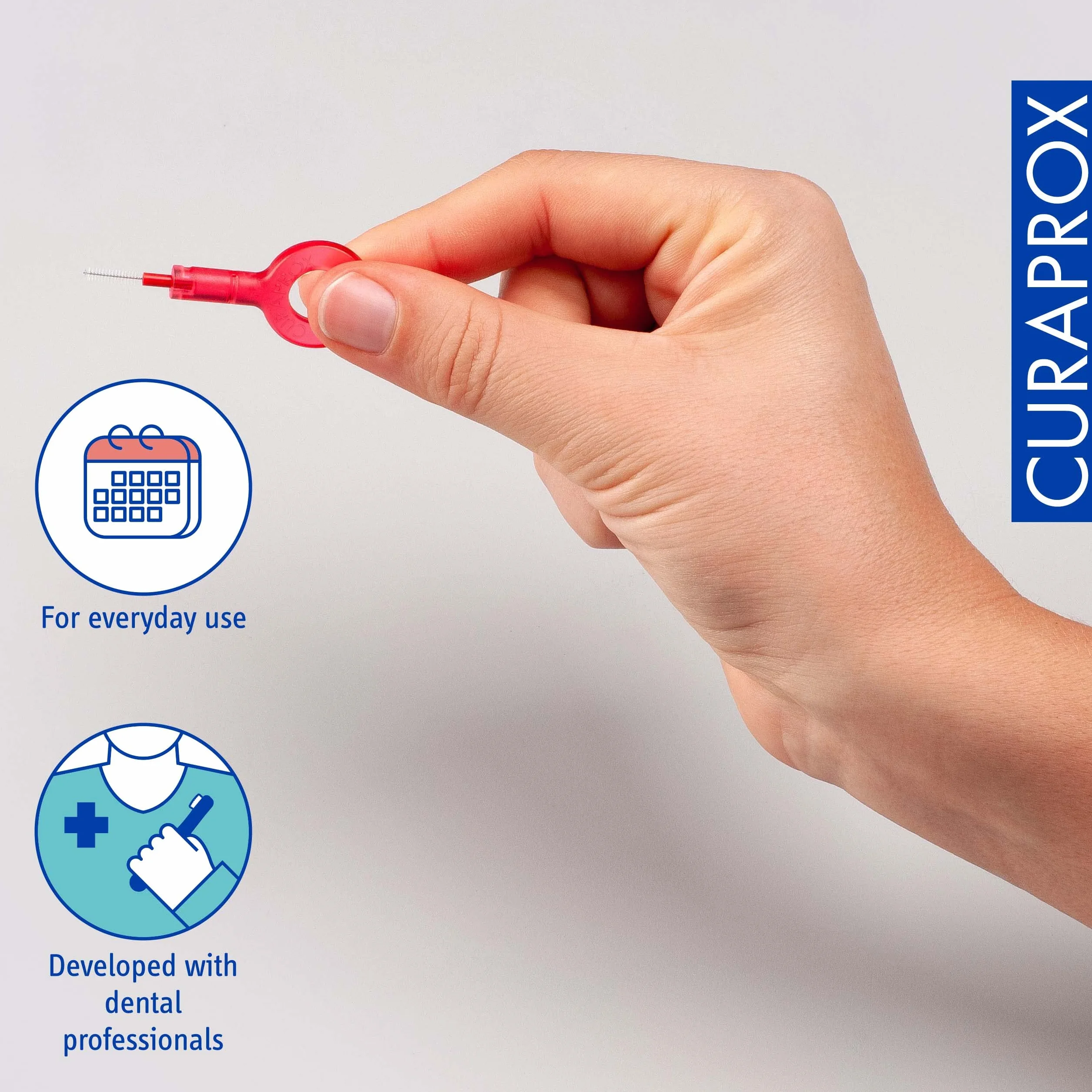 Curaprox Interdental Brush Wkłady CPS 07 Prime-ISO Rozmiar 1, Czerwony/Ultra-Fine filamenty do skutecznego czyszczenia szczelin szczelinowych / 8-Pack/Made in Switzerland/English Packaging