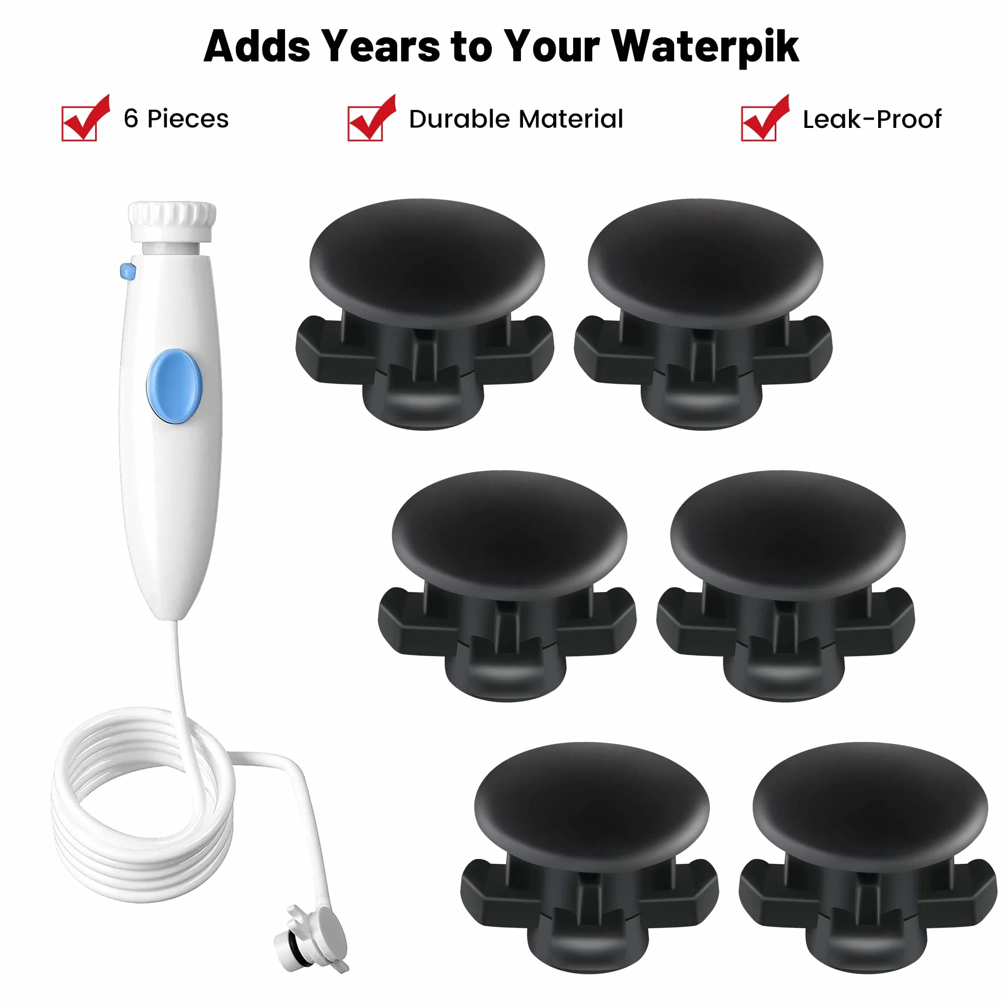 6 sztuk części zamiennych gumowa uszczelka zaworu zbiornika zbiornika, zatyczka zbiornika podkładki kompatybilna z irygatorami wodnymi Waterpik WP100, WP900, WP112, WP250, WP300, Ultra, Nano,