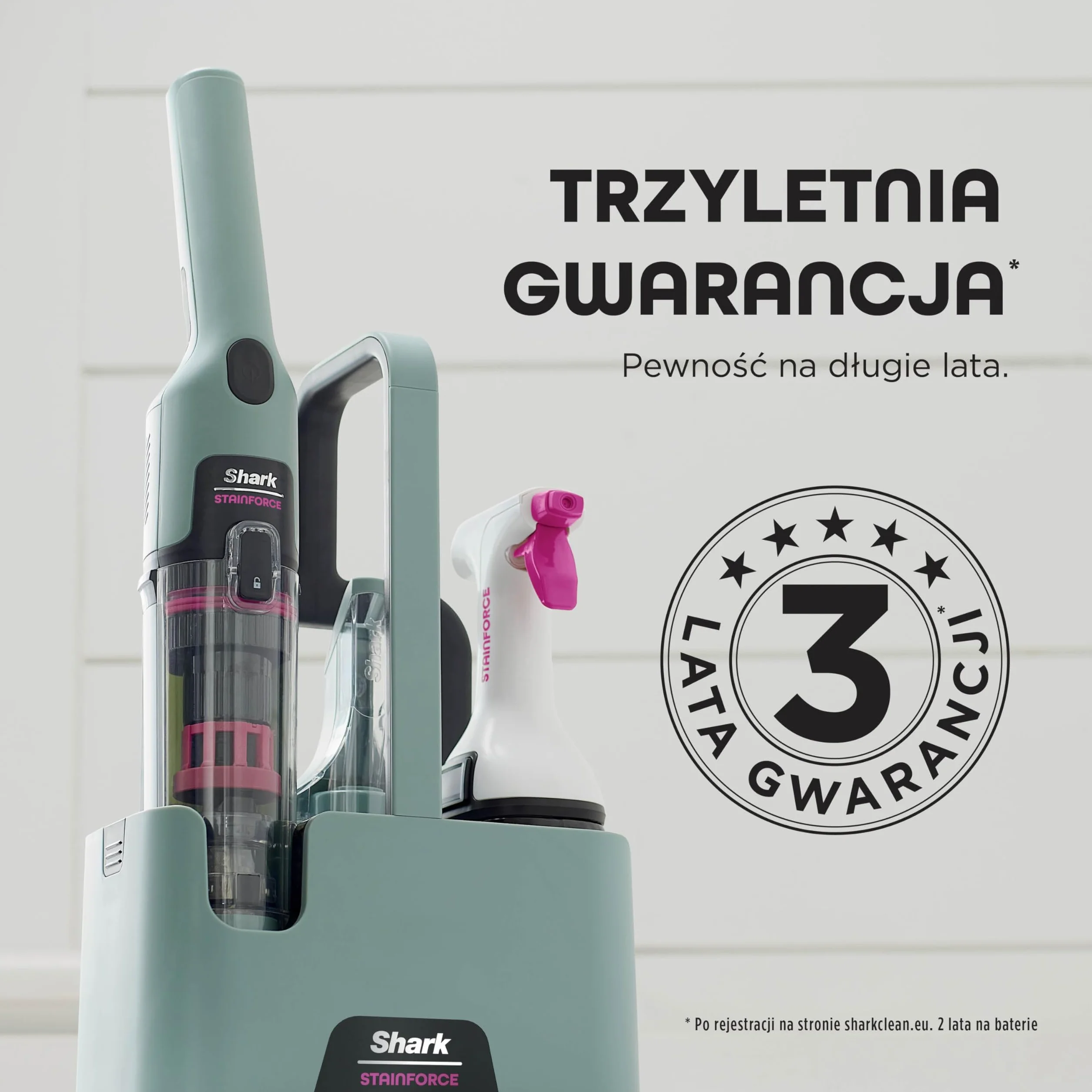 Shark StainForce Lekkie i przenośne urządzenie do usuwania plam i zabrudzeń z dywanów, chodników, tapicerki, schodów, z pojemnikiem, akcesoriami i środkiem czyszczącym (2 szt.), HX100EUCP