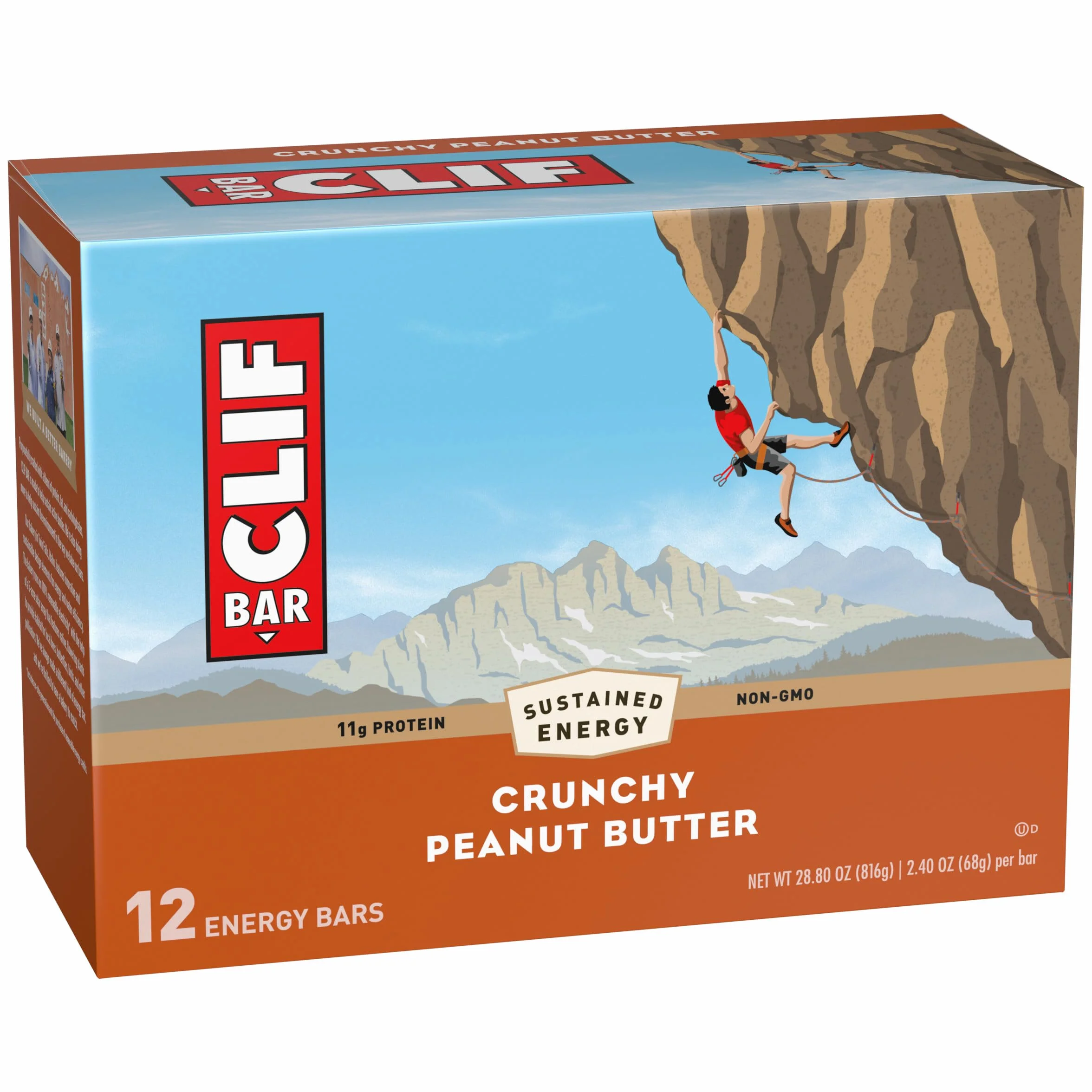 Clif Bar Crunchy Peanut Butter Energy Bars, 12 barów